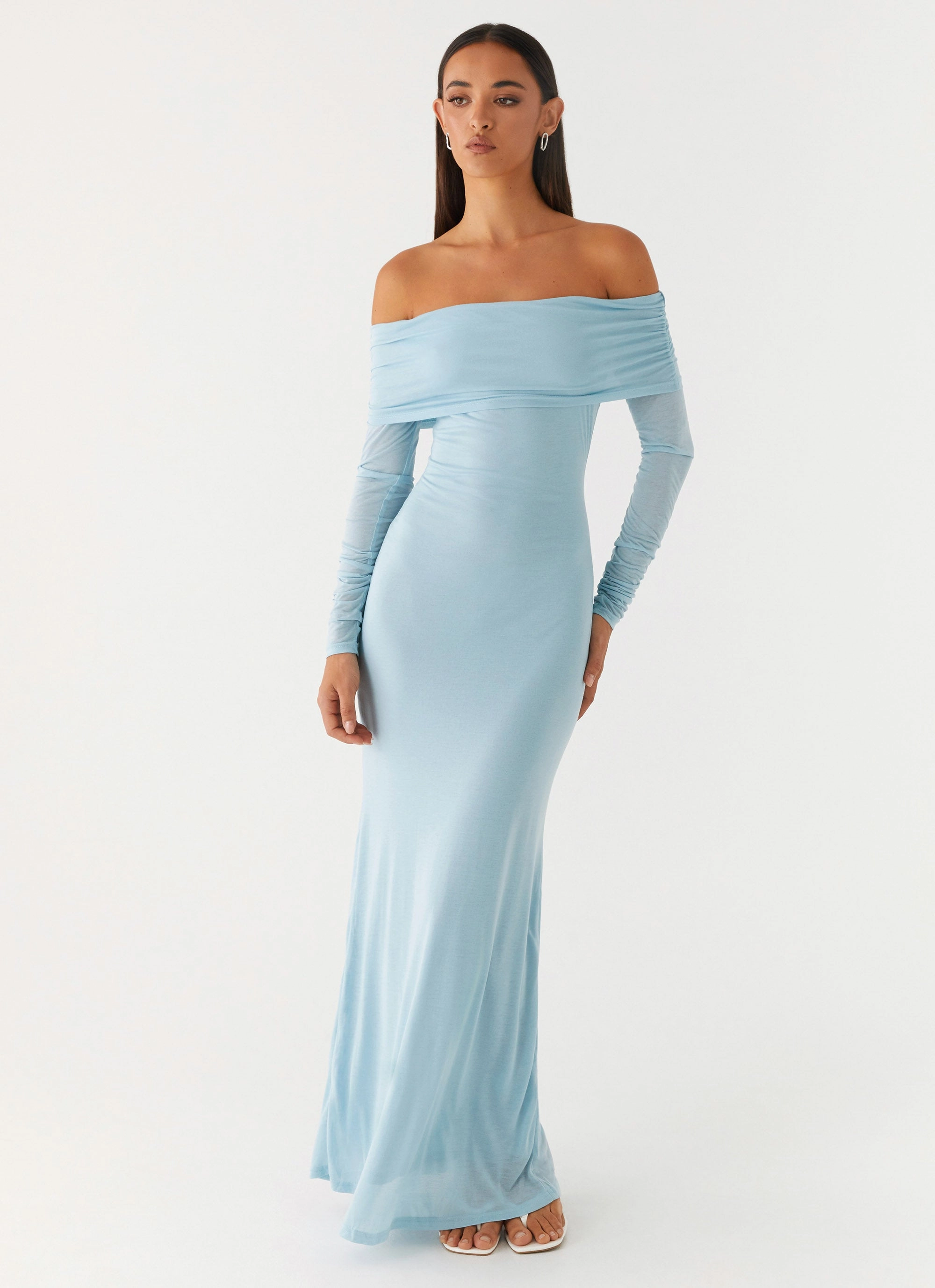 Cocoa Long Sleeve Maxi Dress - Blue Smooth Blend