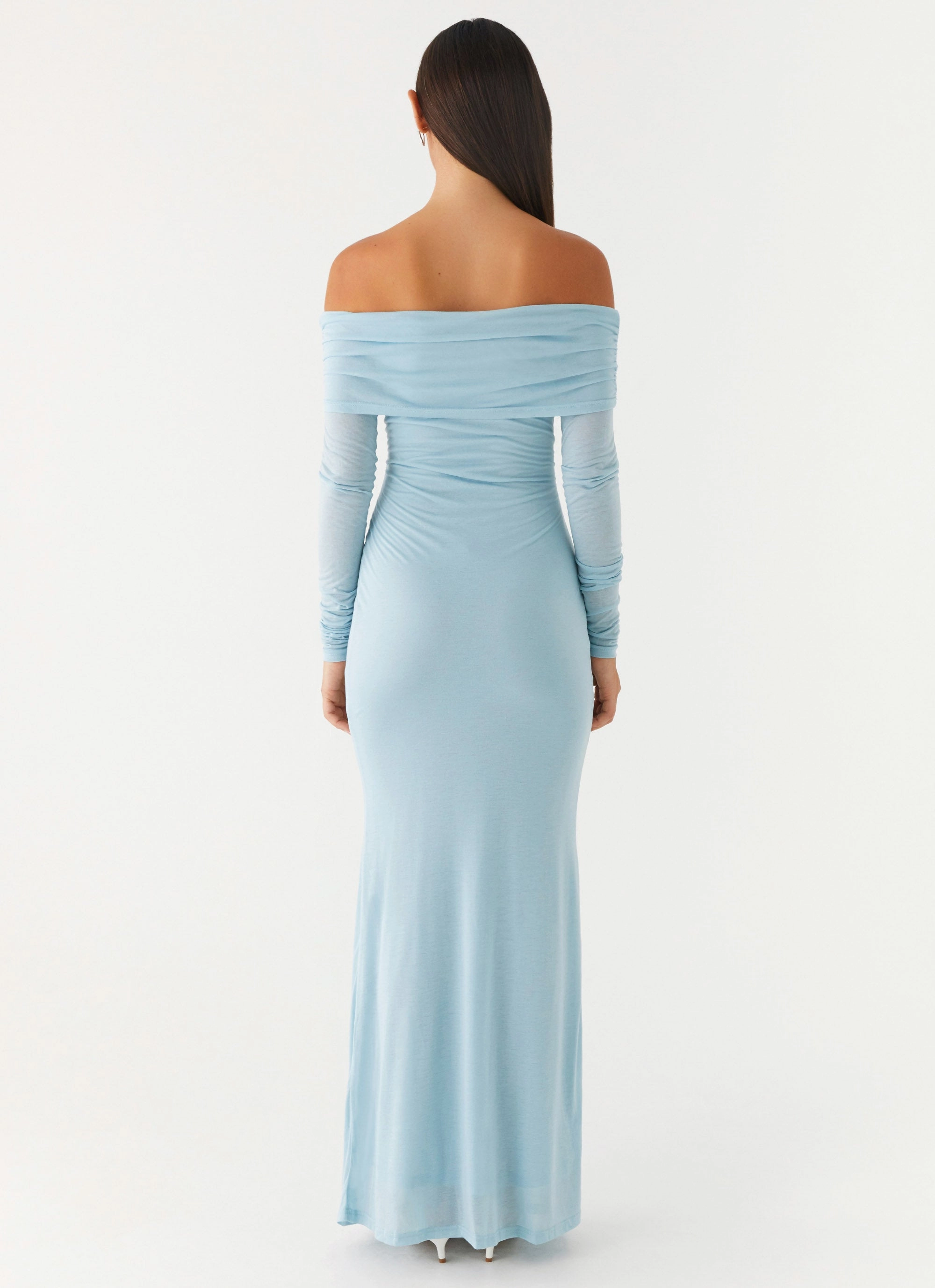 Cocoa Long Sleeve Maxi Dress - Blue Polished Mood