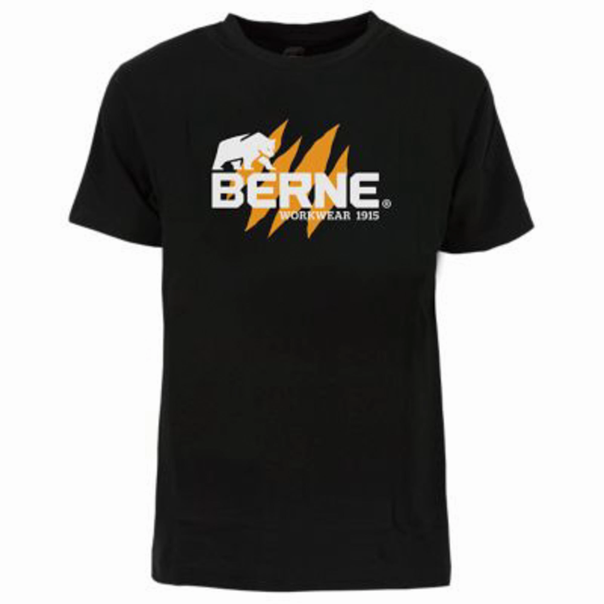 Wardrobe Staple Lightweight Comfort Berne Mens Black 100% Cotton Claw Mark Graphic Tee S/S