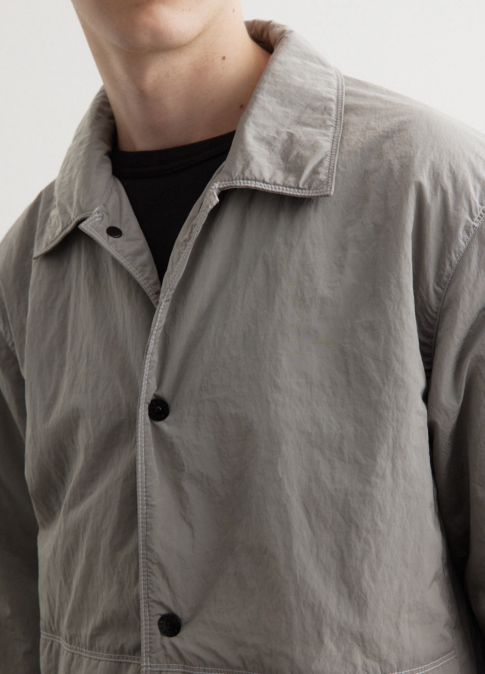 Anti Pill Surface Iridescent Nylon Metal Light Jacket