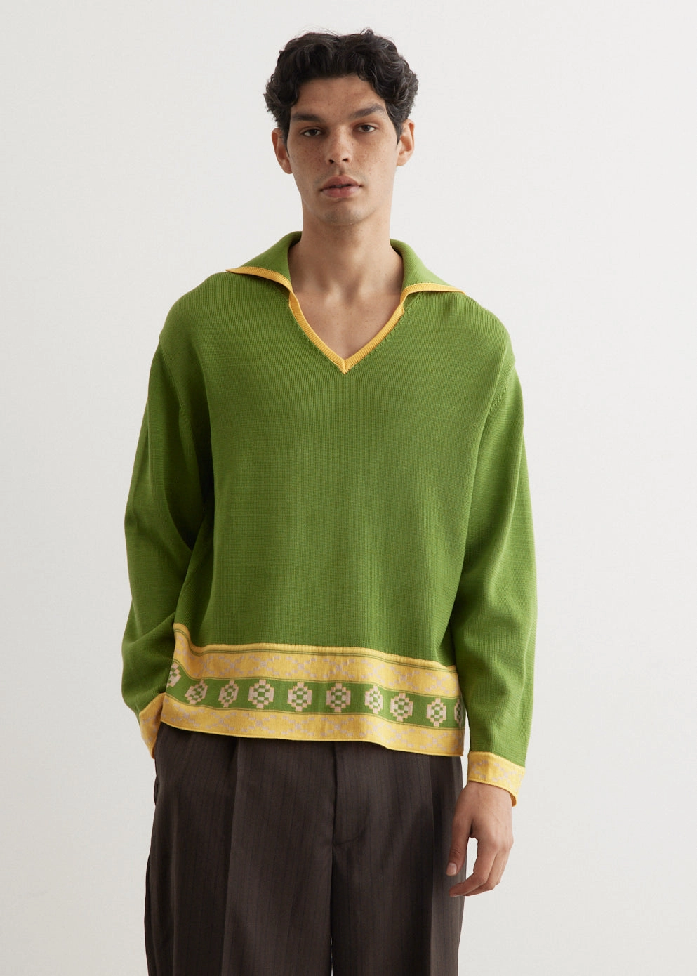 Wellfleet Jacquard Polo Cold Casual Outfit