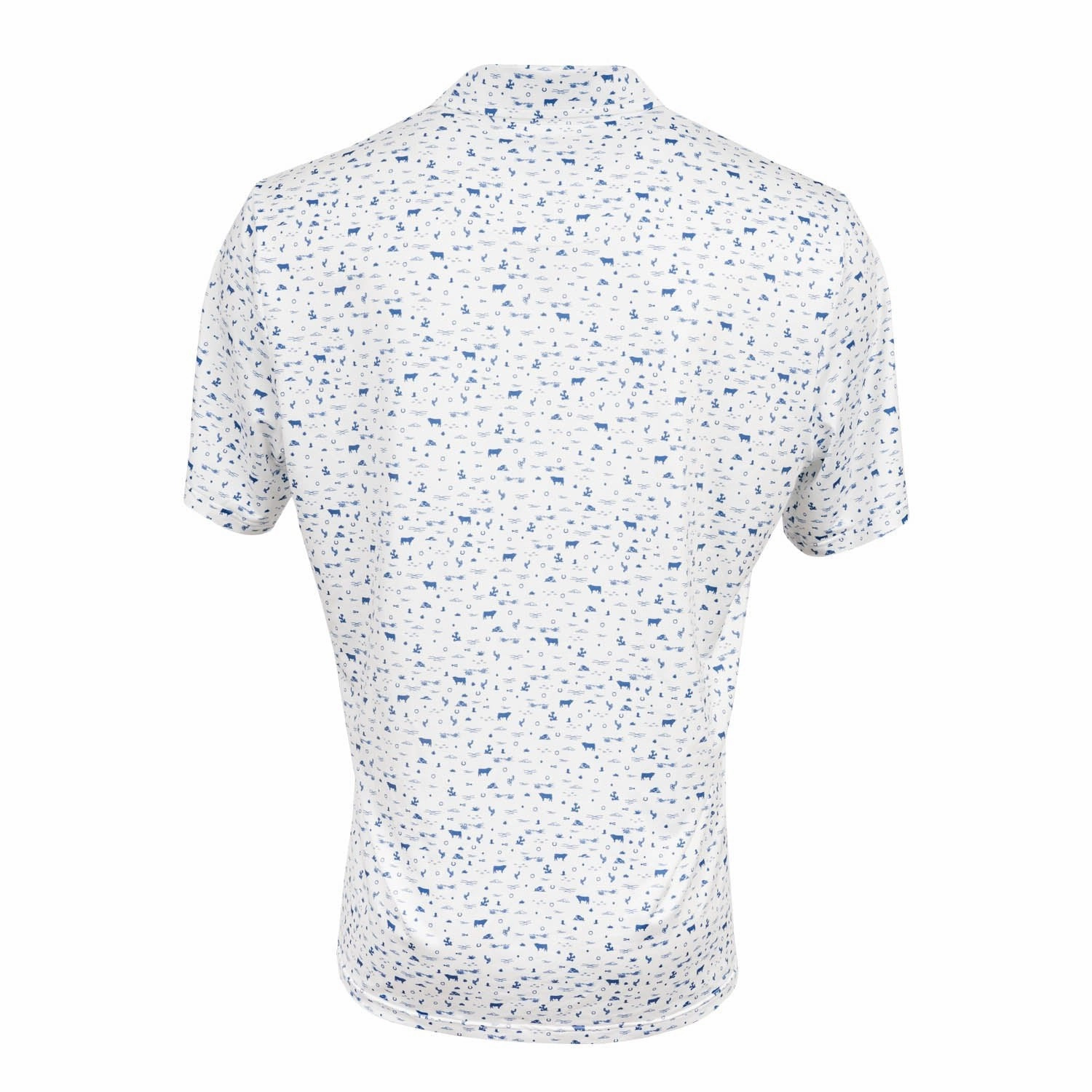 Unmatched comfort STS Ranchwear Mens Fairway Blaze White/Navy Poly/Spandex S/S Polo Shirt