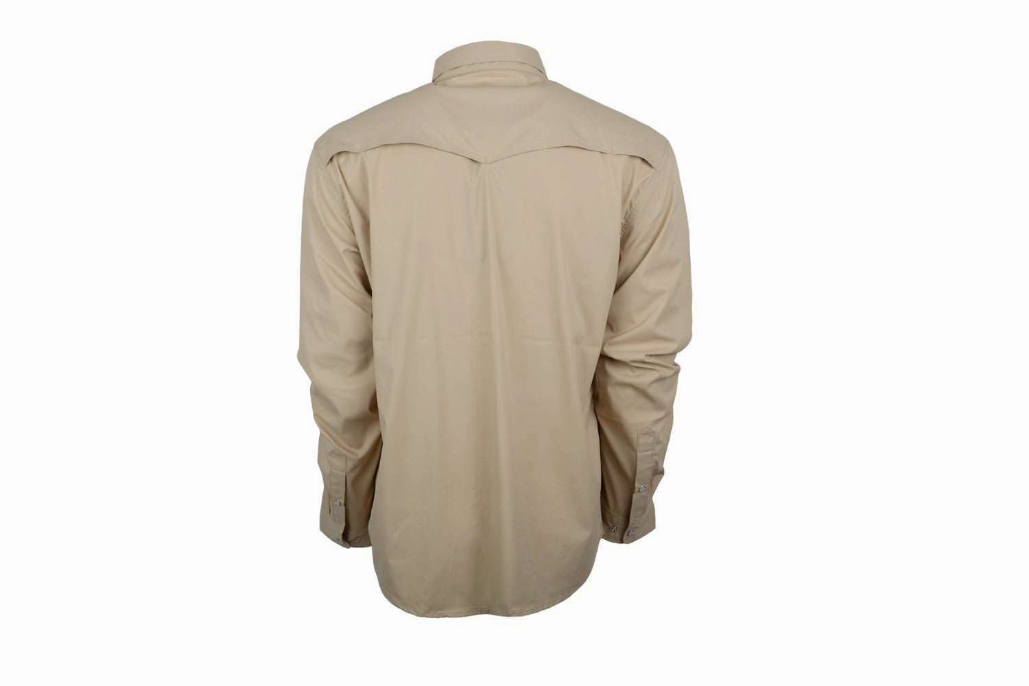 STS Ranchwear Mens Fischer Performance Khaki Nylon/Spandex L/S Shirt Double Needle Hemming Non Irritating Seams