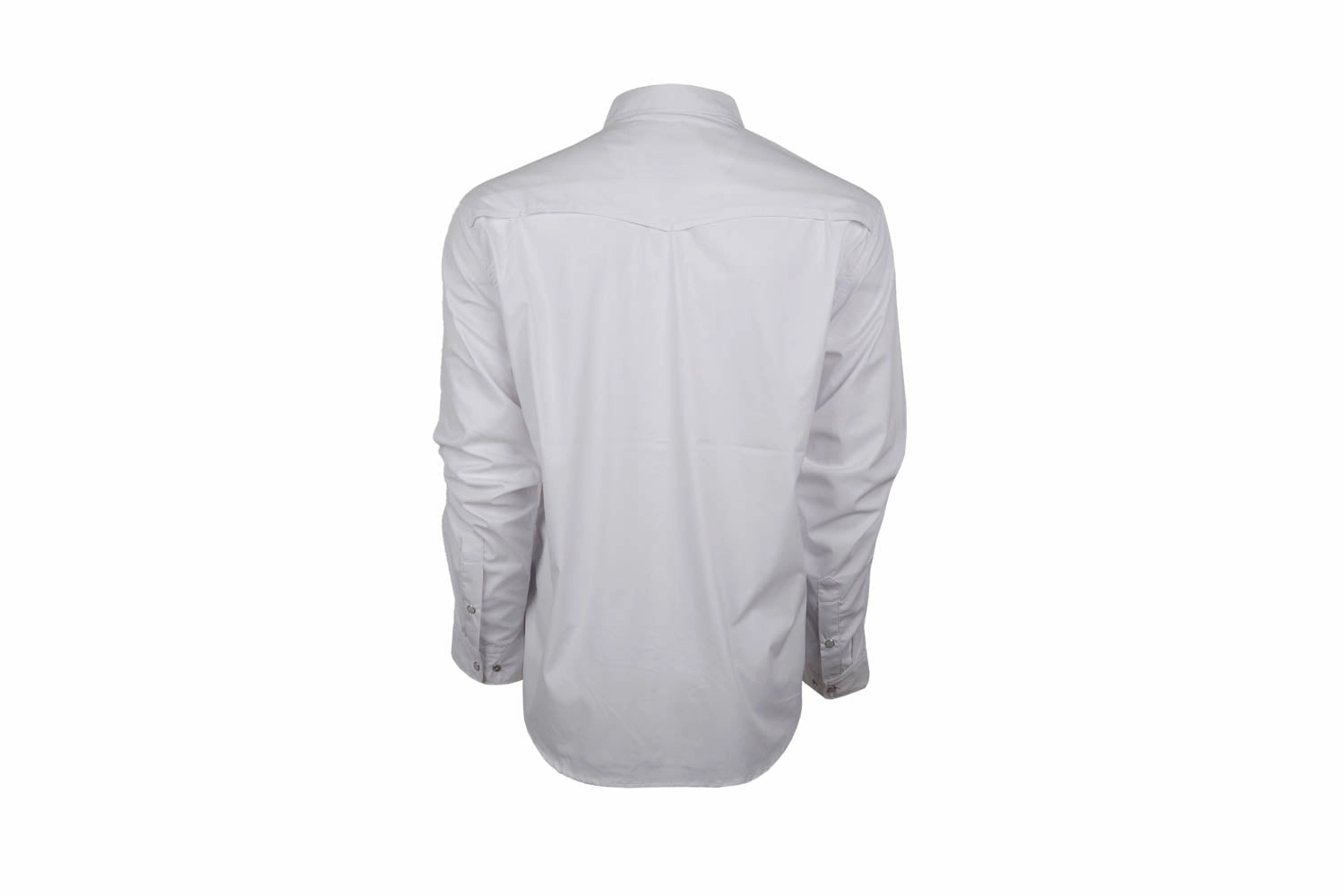 STS Ranchwear Mens Fischer Performance White Nylon/Spandex L/S Shirt Ergonomic Sleeve Cut