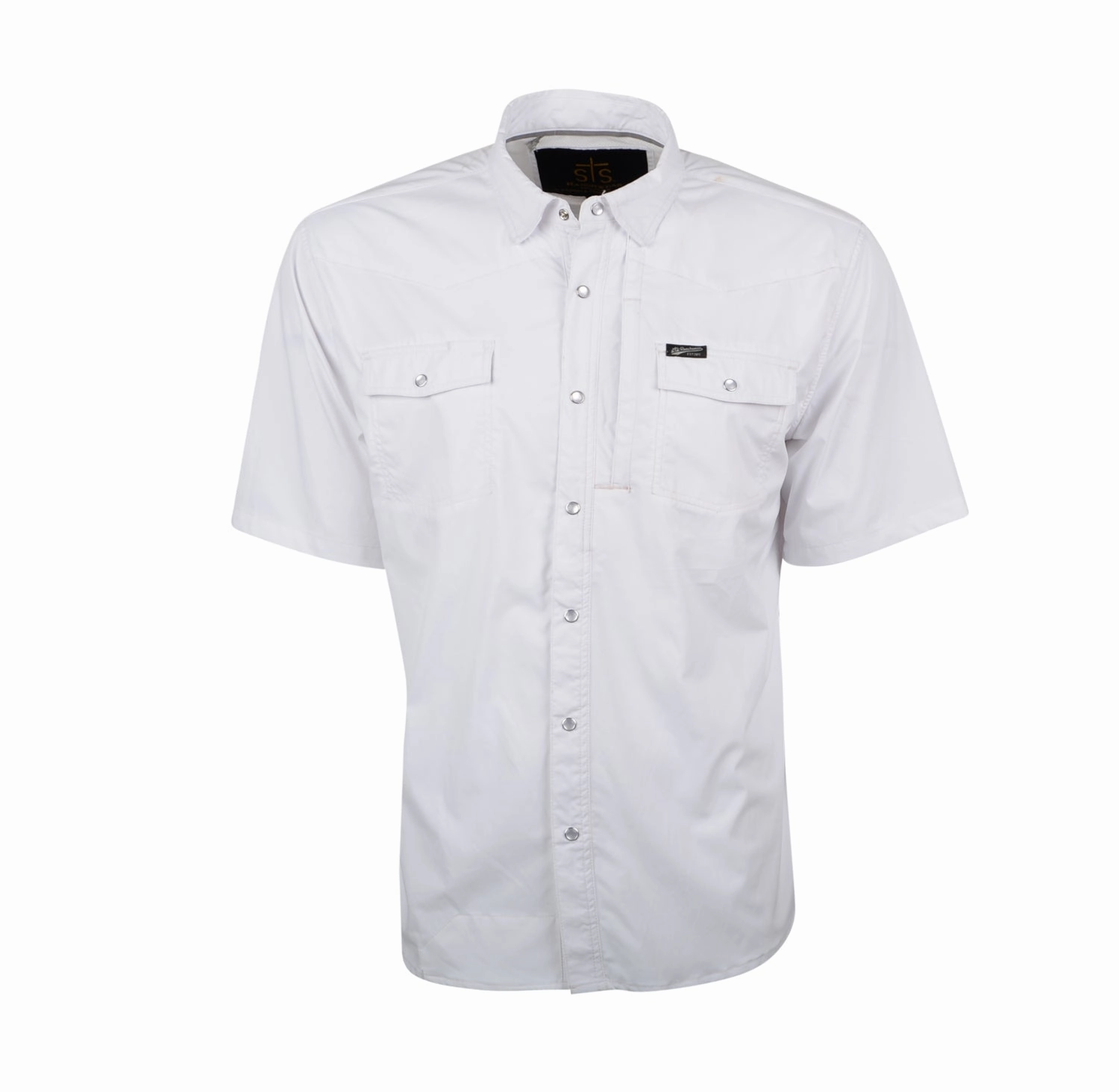 Social Meetup slim fit STS Ranchwear Mens Fischer Performance White Nylon/Spandex L/S Shirt