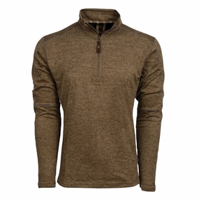 STS Ranchwear Mens Quarter Zip Chocolate Polyester Pullover Sweater Smart Look Sustainable fashion