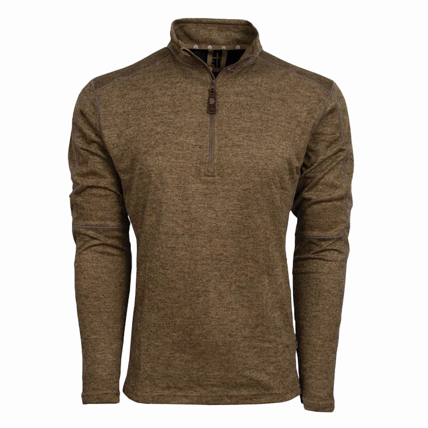STS Ranchwear Mens Quarter Zip Chocolate Polyester Pullover Sweater Youthful Vibe Unisex Design