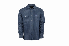 Night Out STS Ranchwear Mens Railroad Pinstripe Denim 100% Cotton L/S Shirt