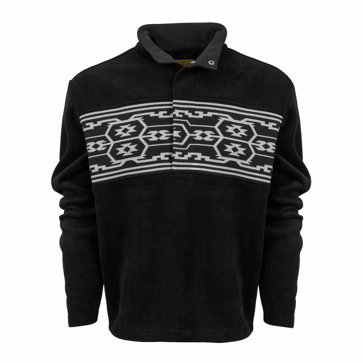 STS Ranchwear Mens Steamboat Black/White 100% Polyester Pullover Sweater Reinforced Elasticity