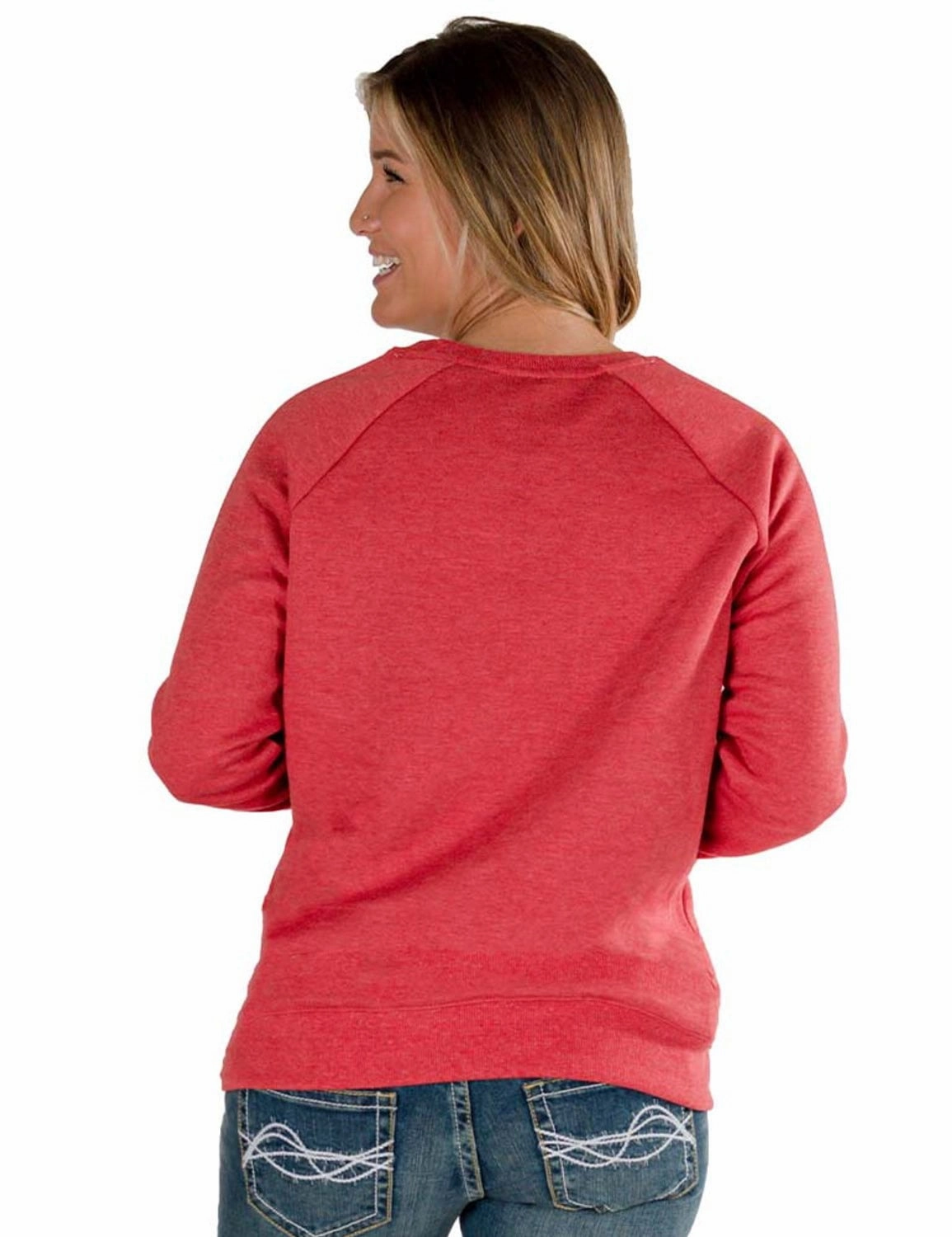 Cowgirl Tuff Womens Tequila Shot Red Poly/Rayon Sweatshirt Turtleneck