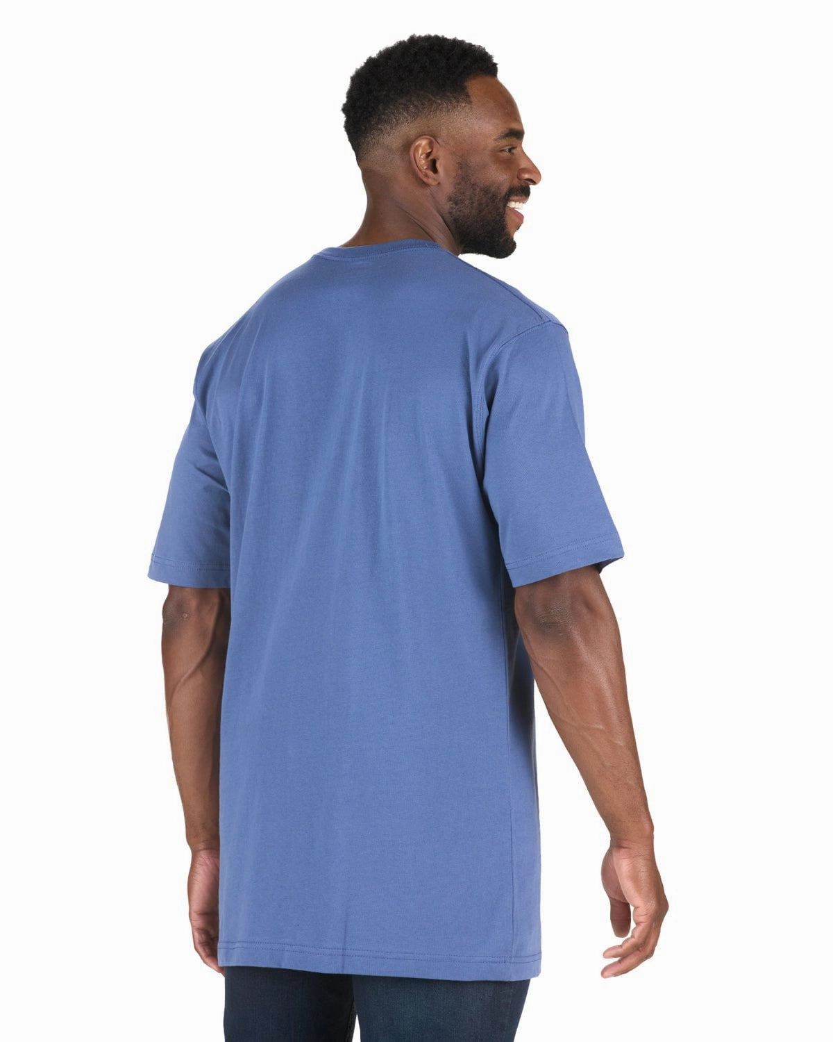 Wrinkle Resistant Material Two Tone Stitching Berne Mens Heavyweight Pocket Tee Royal Blue 100% Cotton S/S T-Shirt