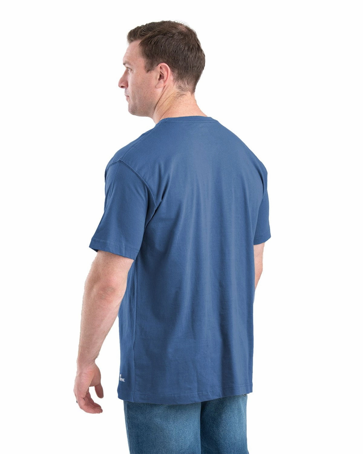 Tall Length Berne Mens Heavyweight Pocket Tee Royal Blue 100% Cotton S/S T-Shirt