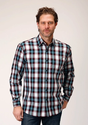 Roper Mens West Plaid Black 100% Cotton L/S Shirt networking event