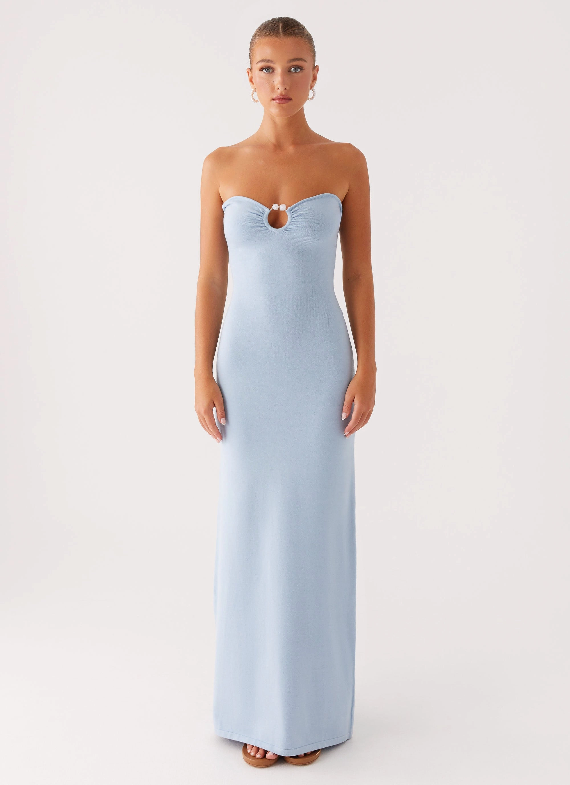 Timeless Look Body Flow Samson Knit Maxi Dress - Blue