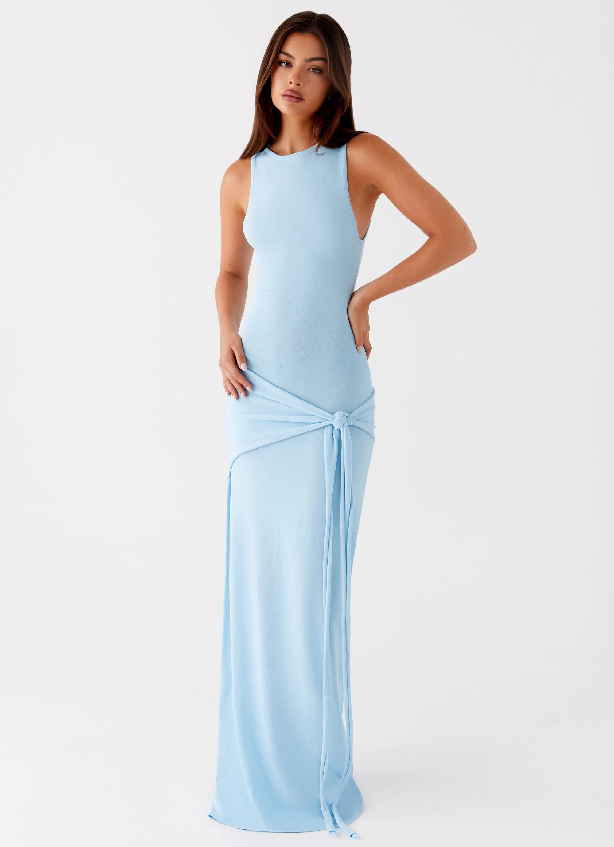 Semi Fit Sleeveless Leona Maxi Dress - Turquoise