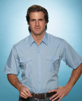 Ely & Walker Mens Solid Light Blue Western Shirt S/S Poly/Cotton Monochrome Palette Artistic Design