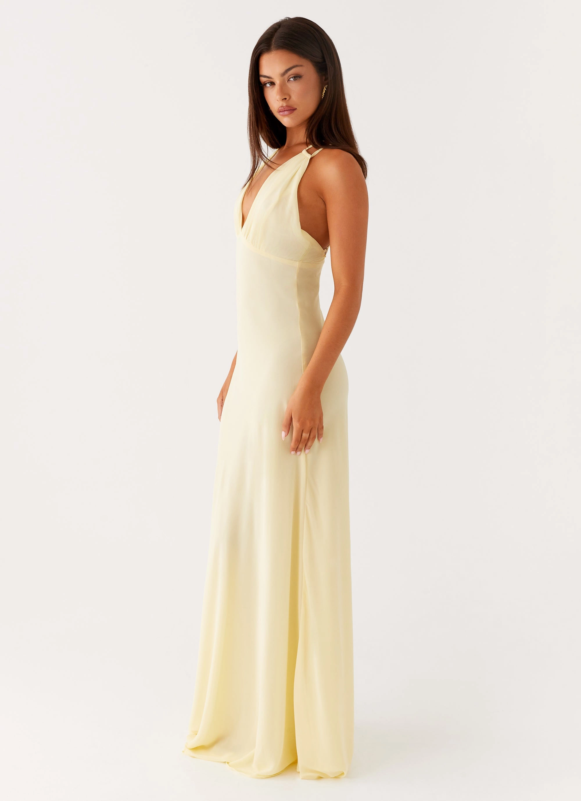 Curvy Glam Kacia Maxi Dress - Lemon