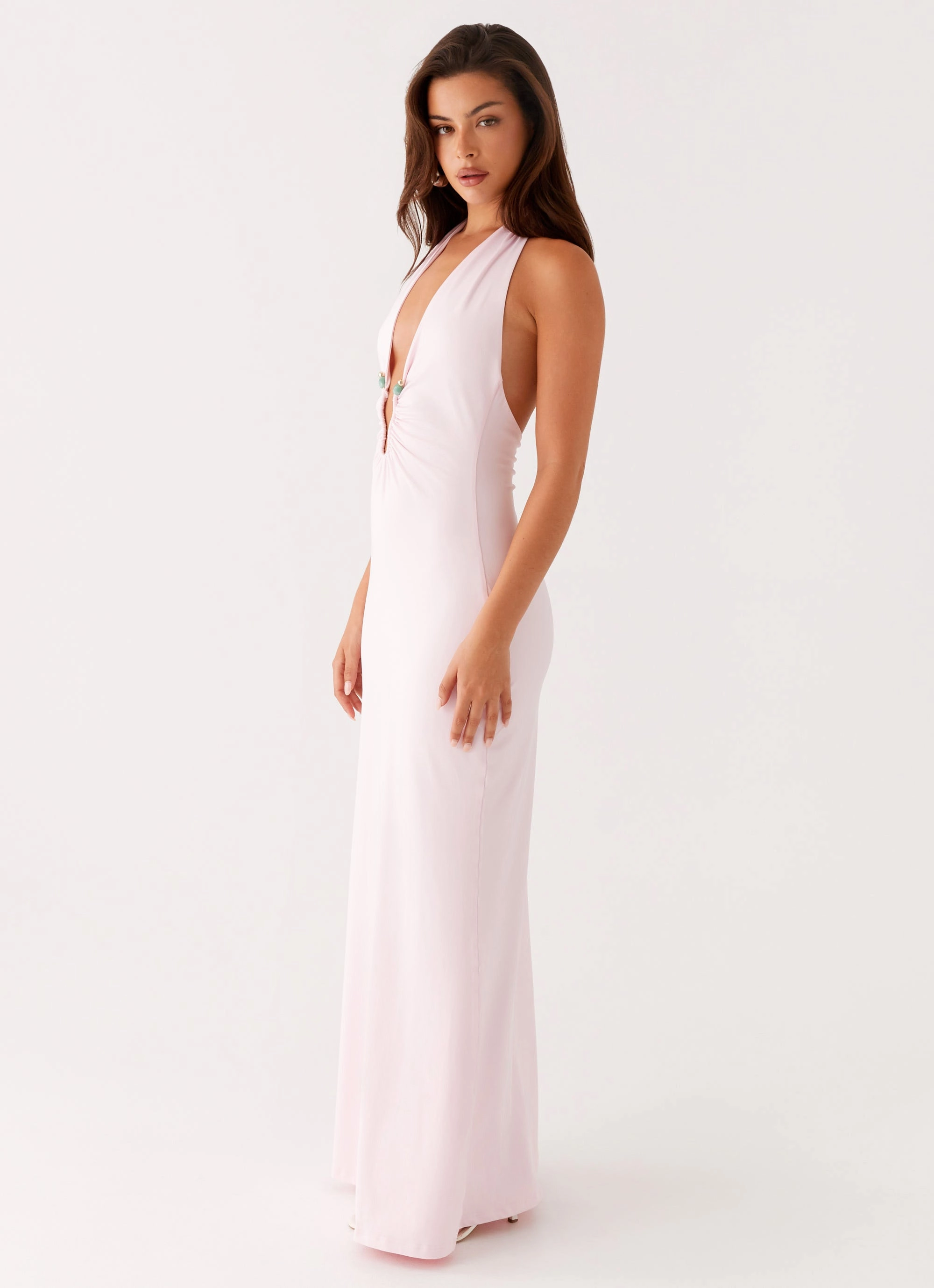 Nicola Maxi Dress - Pink Edge Shape