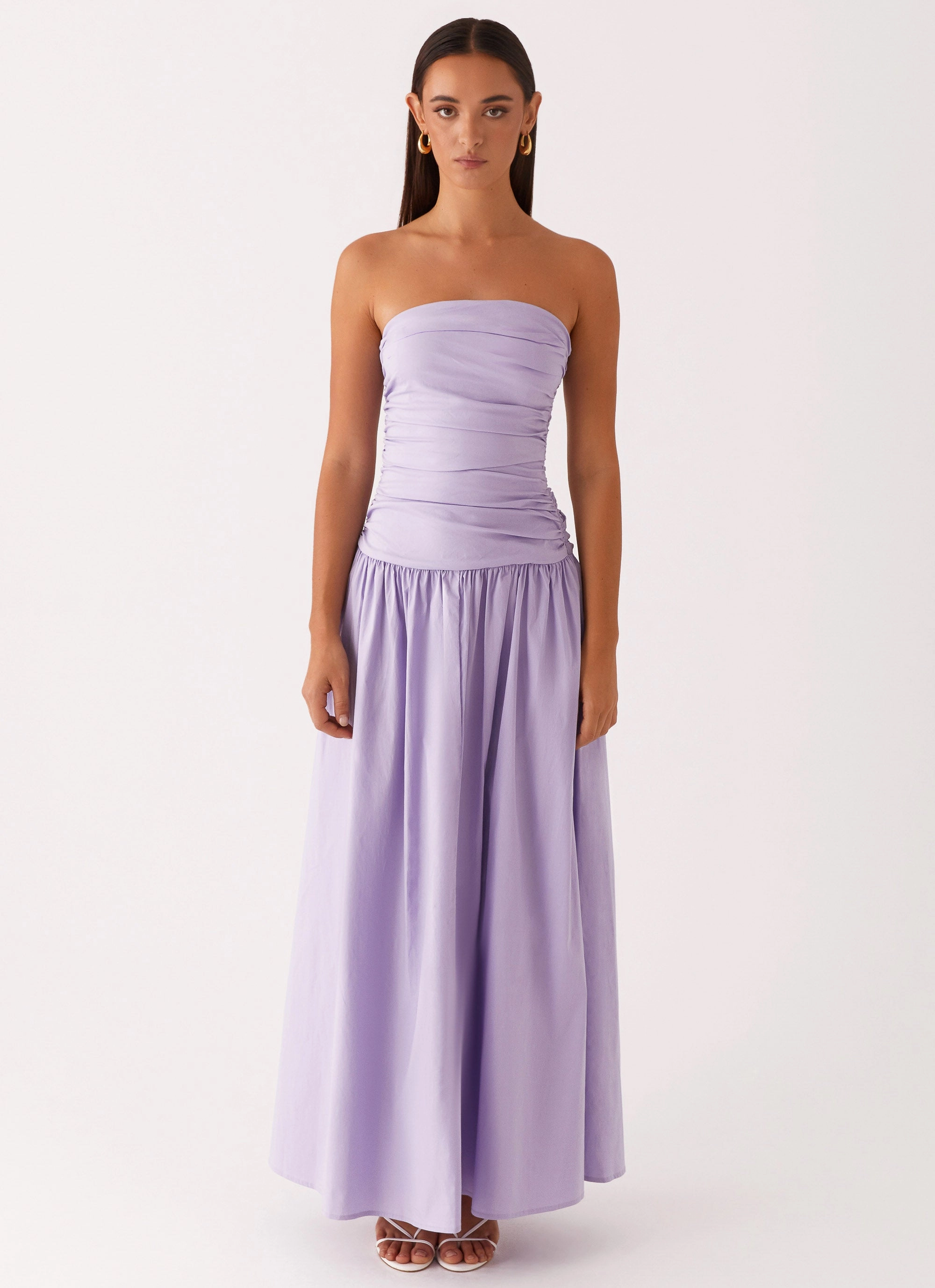 Carmel Maxi Dress - Lavender Lightweight Fit Romantic-Detail
