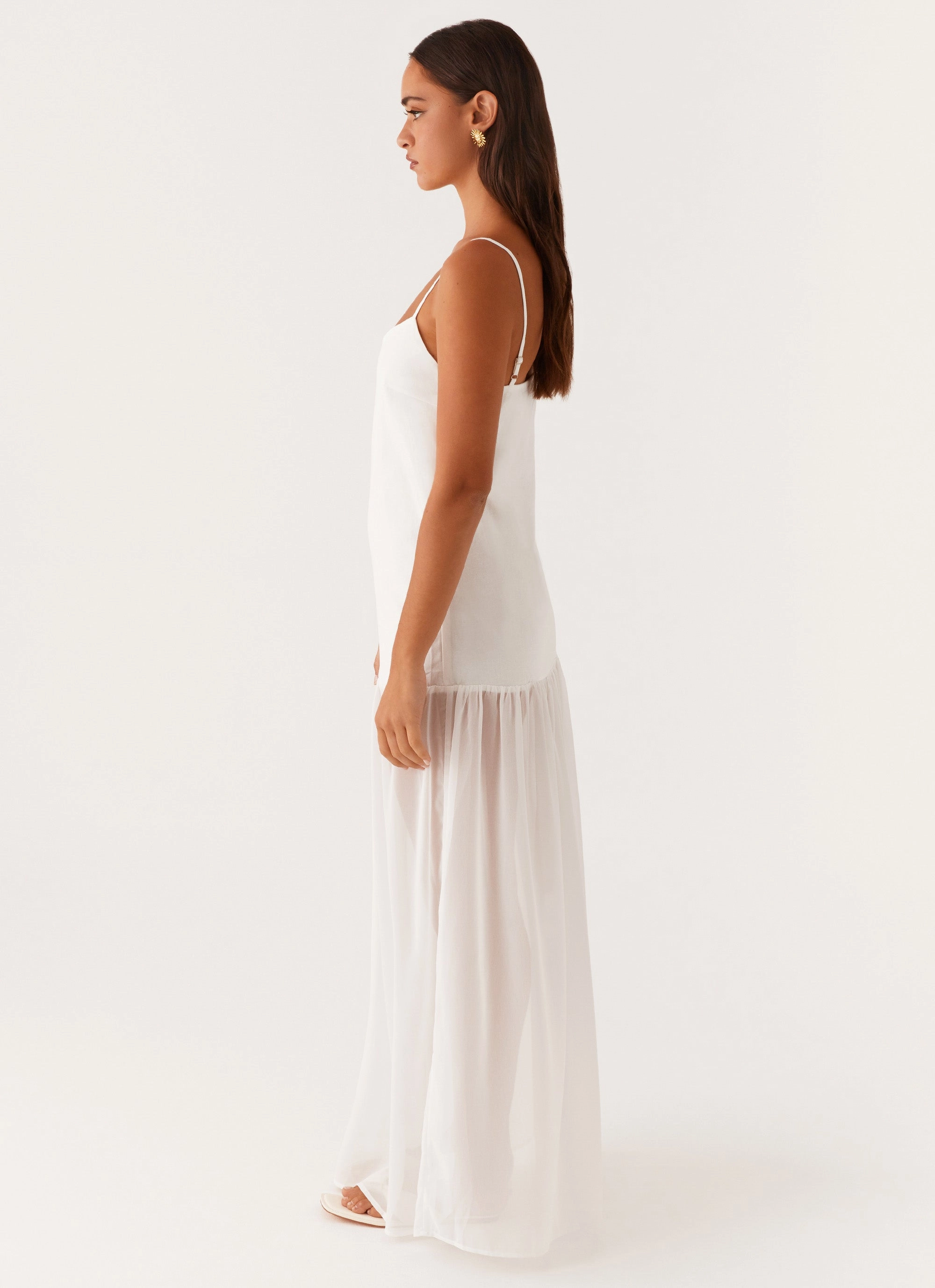 Heavenly Linen Maxi Dress - White Nature Inspired Chic Mom