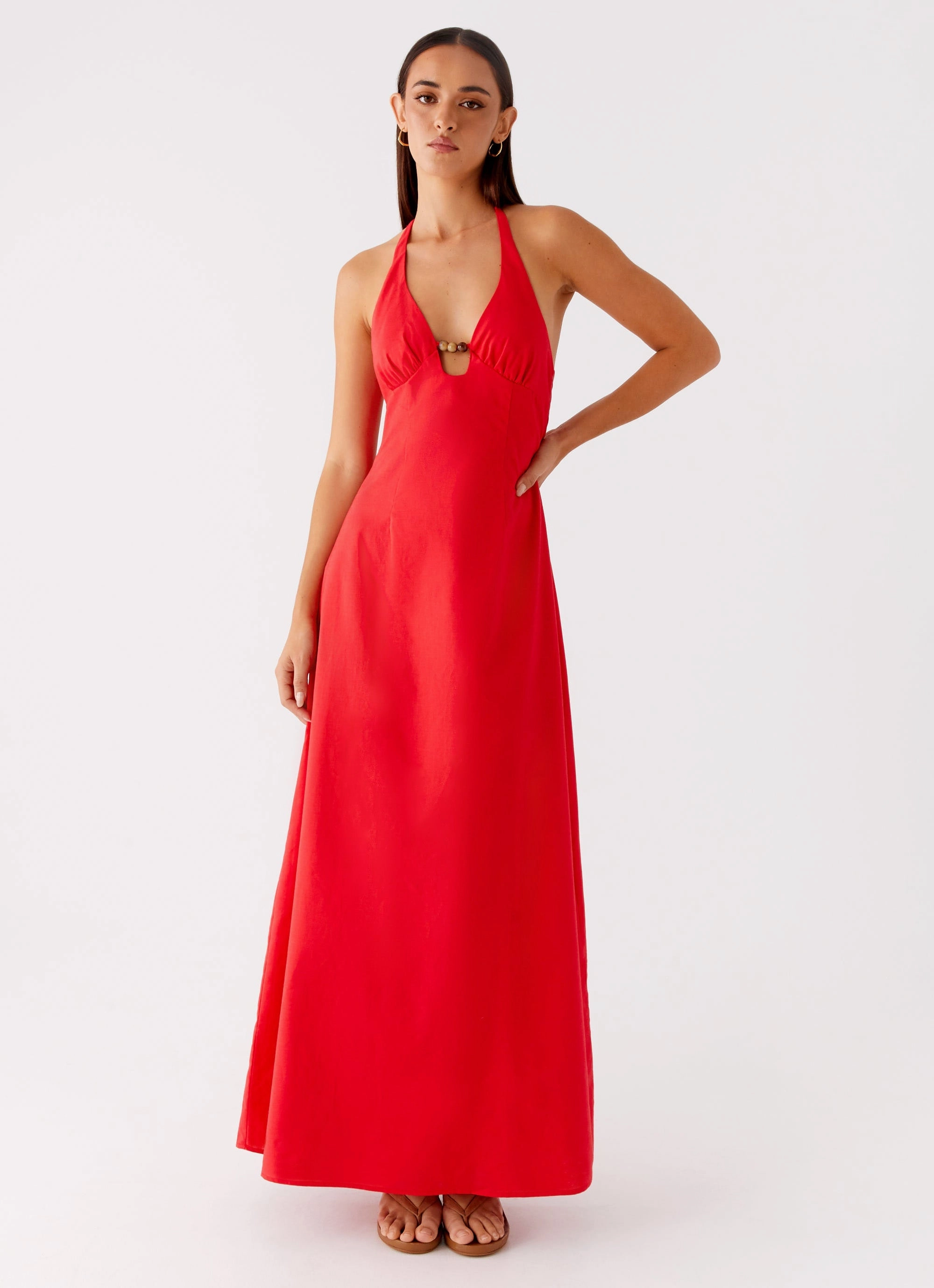 Zana Maxi Dress - Red Elegant Flow