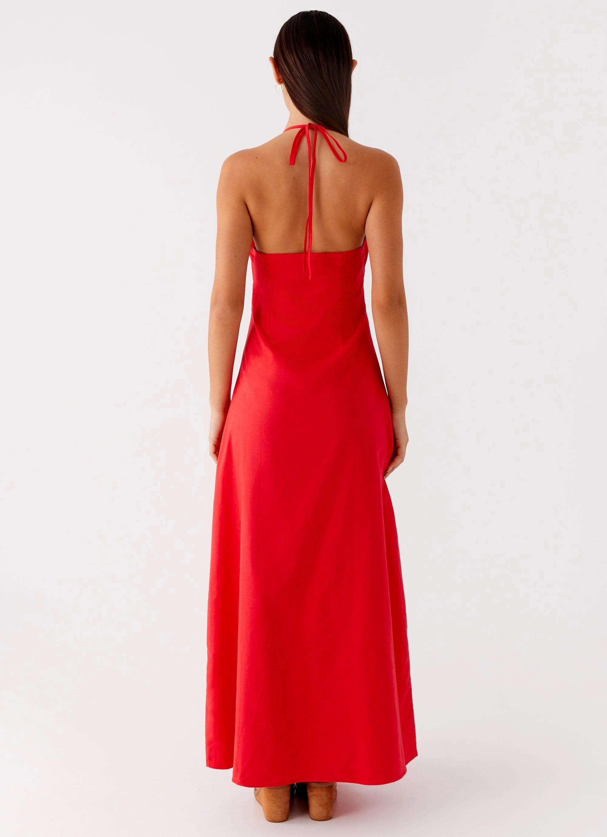 Polite Tone Minimal Outfit Zana Maxi Dress - Red