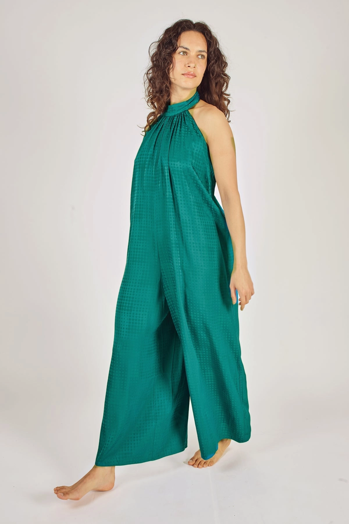 Lower Hem Twiggy Jumpsuit in Blue Circle of Trust