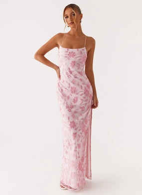 Bright Lights Beaded Maxi Dress - Pink Soft and Light Rooftop-Event