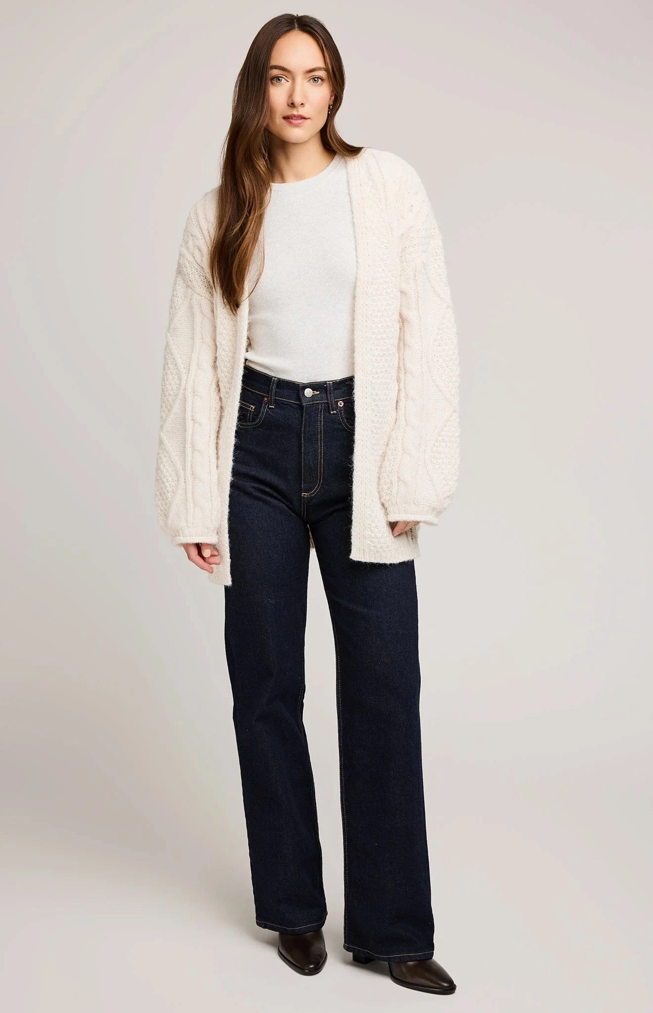 Betty Cardigan - Cream Wrinkle Resistant Knit