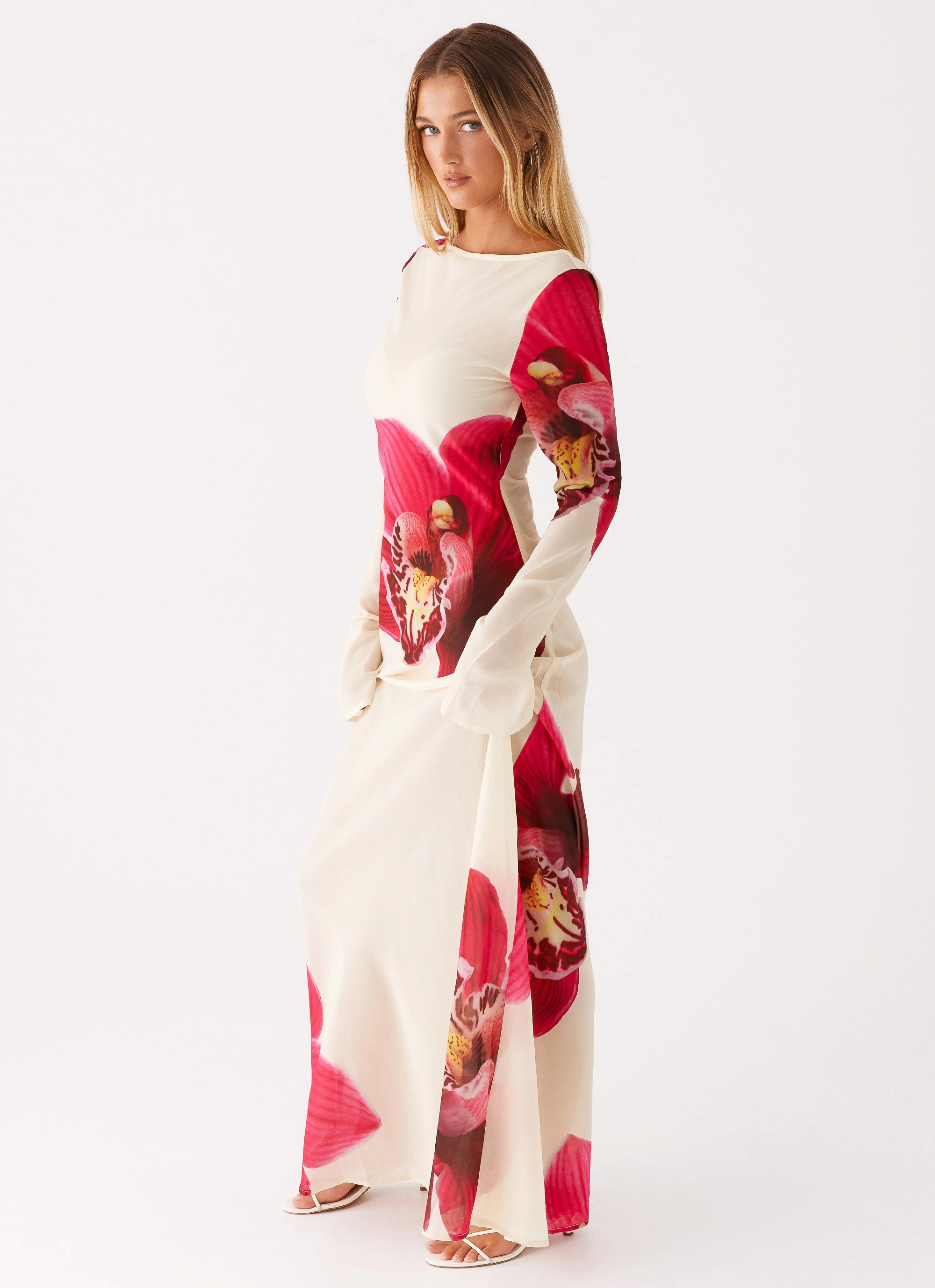 Lorde Maxi Dress - Orchid Yellow Edge Detail Sleek Motion