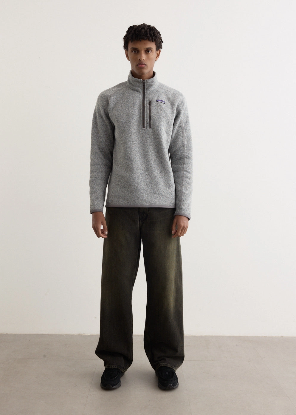 Better Sweater 1/4 Zip Jacket Elasticized Edging Soft Touch Texture