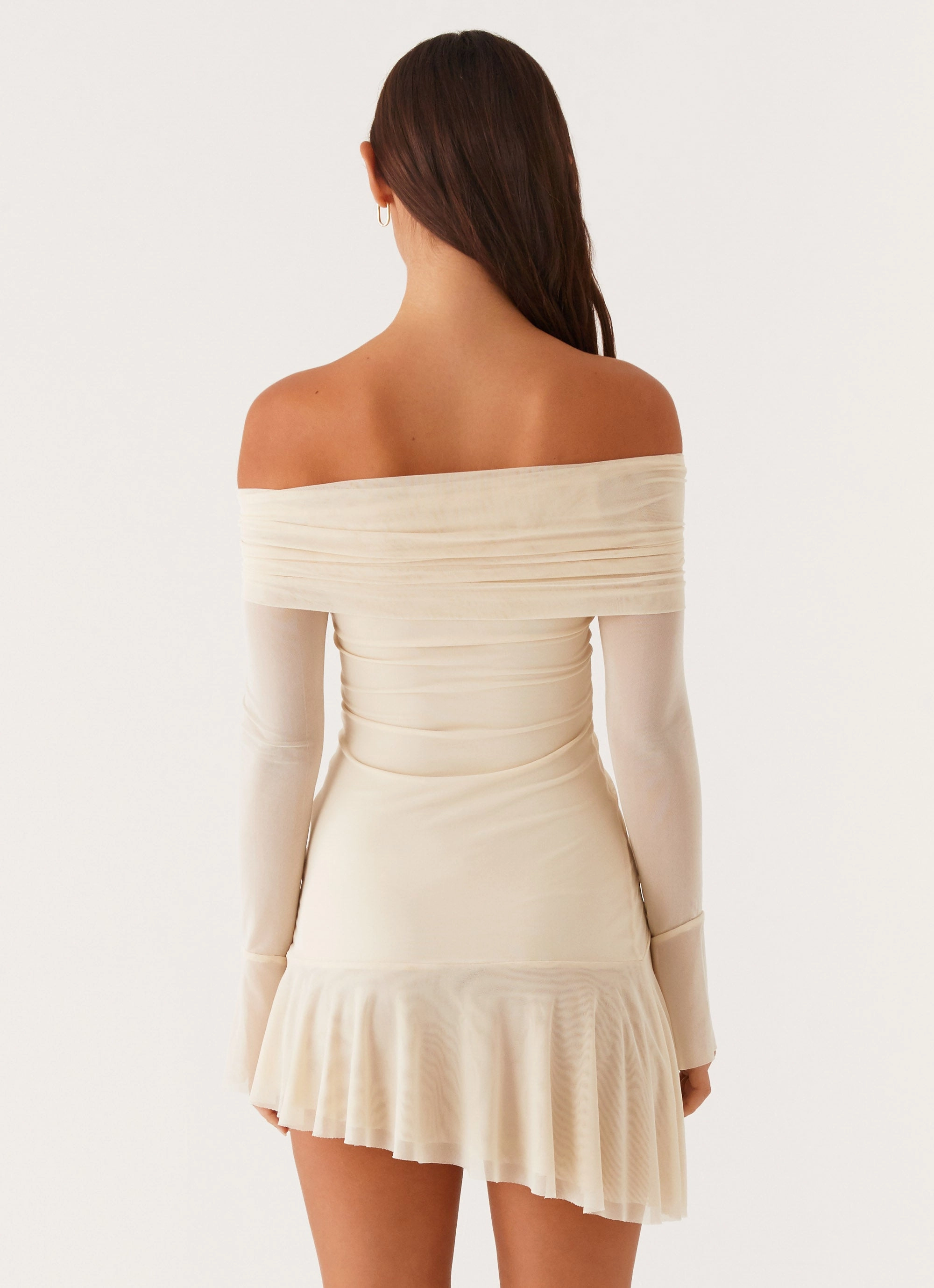 Ellis Ruched Mini Dress - Pastel Yellow Perfect for Layering All-Day Comfort Wear