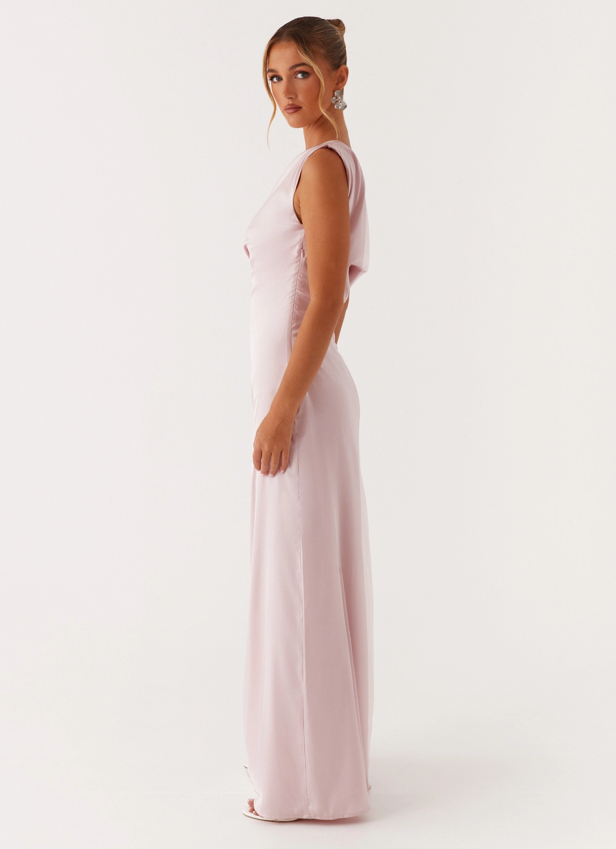 Heart Of Glass Satin Maxi Dress - Pink Warm Touch Essential Layer