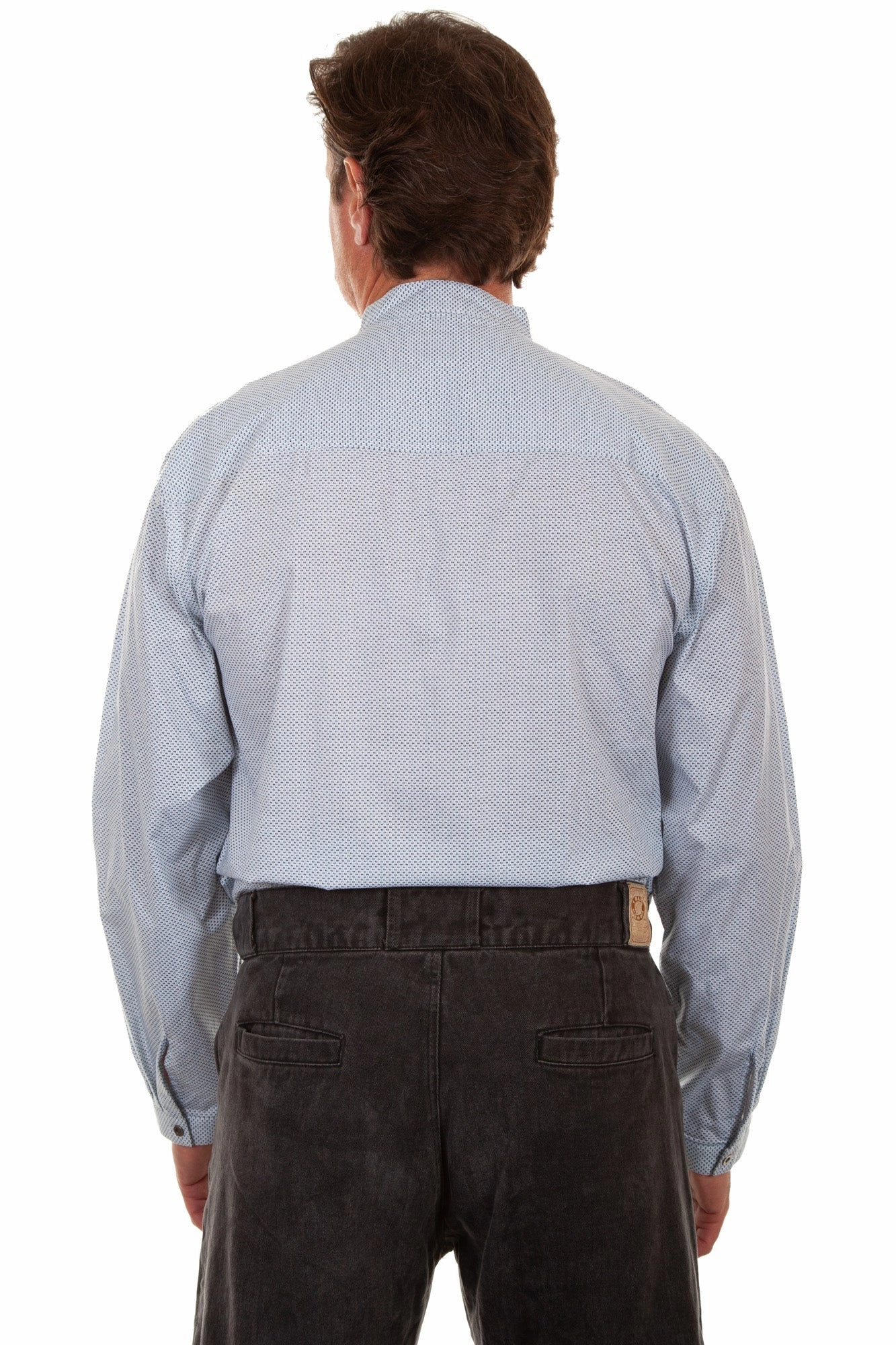 Scully Mens Blue 100% Cotton Rectangle L/S Shirt Youth fashion