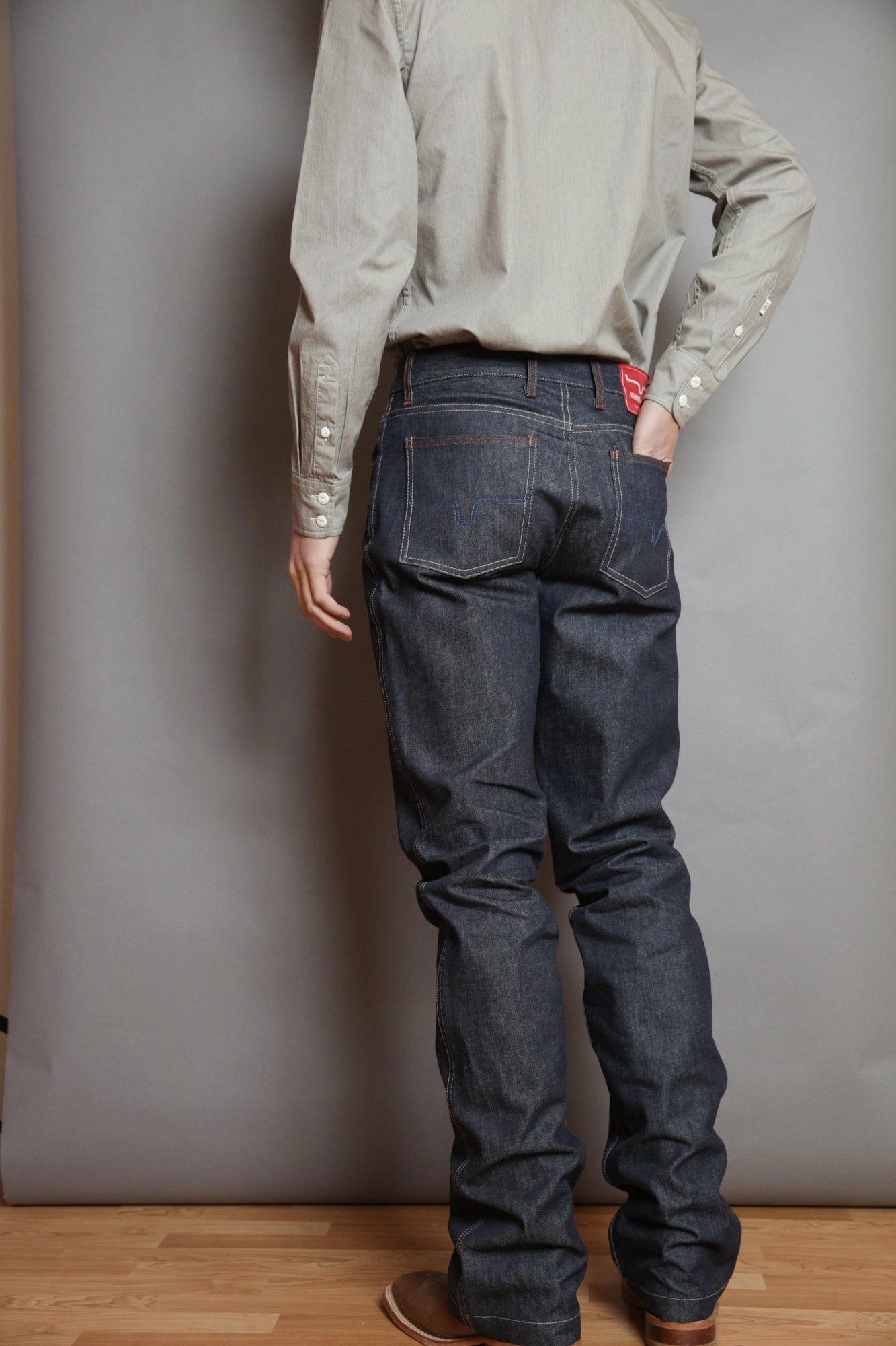 Kimes Ranch Mens Dillon Raw Jeans Blue 100% Cotton Wide Bootcut Daily Style