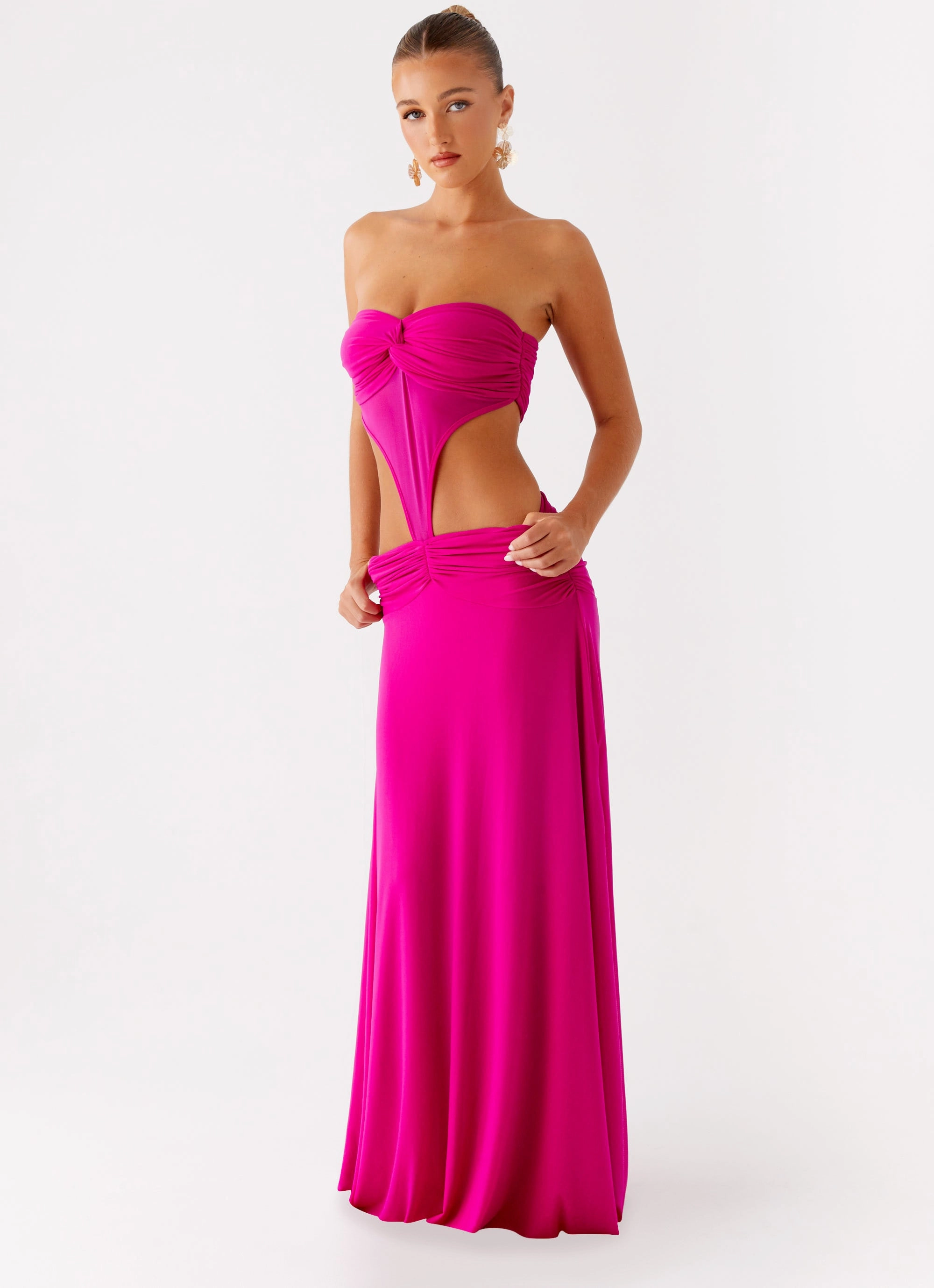 Carlene Maxi Dress - Fuchsia Invisible-Zip