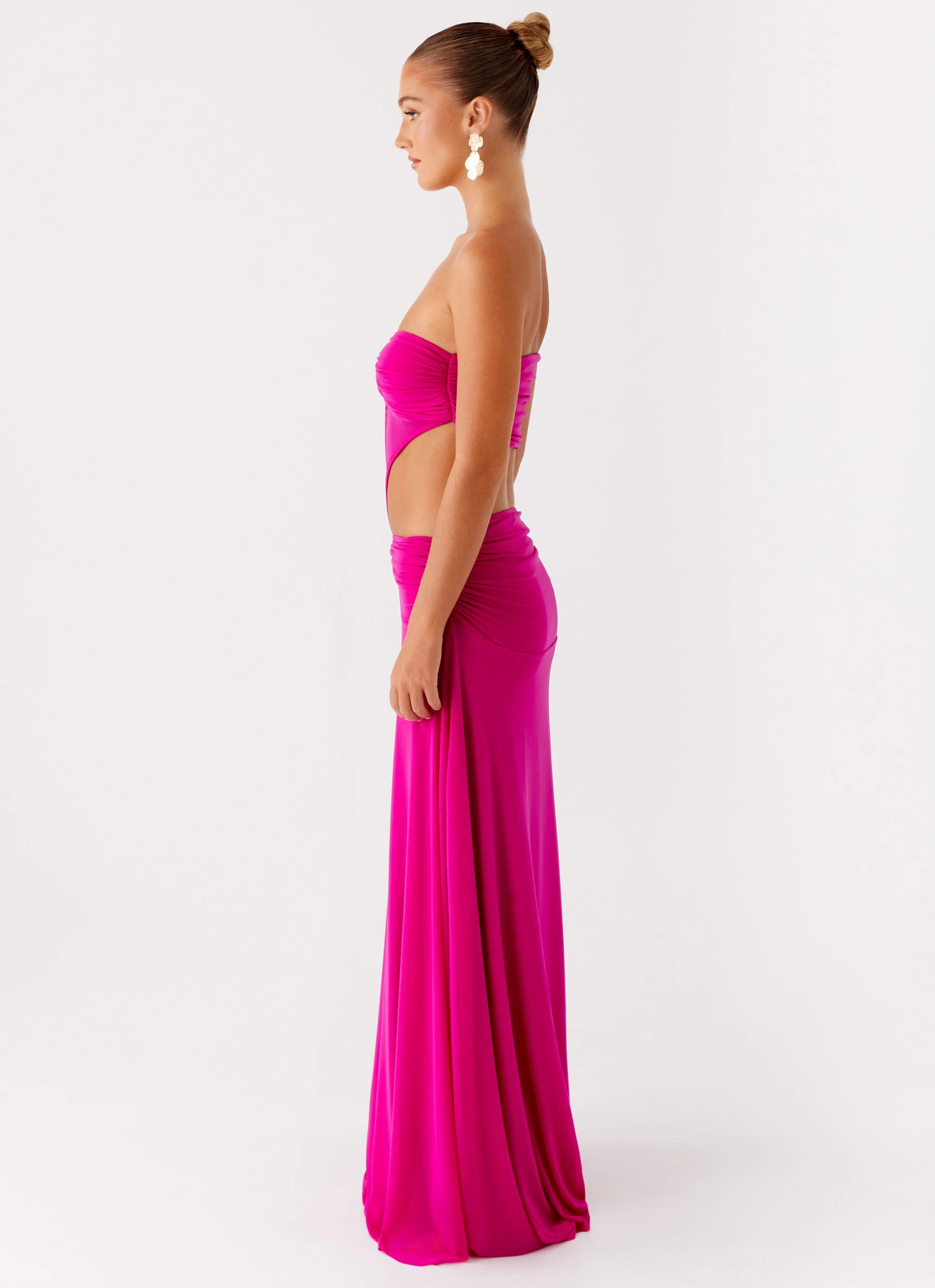 Carlene Maxi Dress - Fuchsia Flattering Fit Wear Lightweight-Comfort