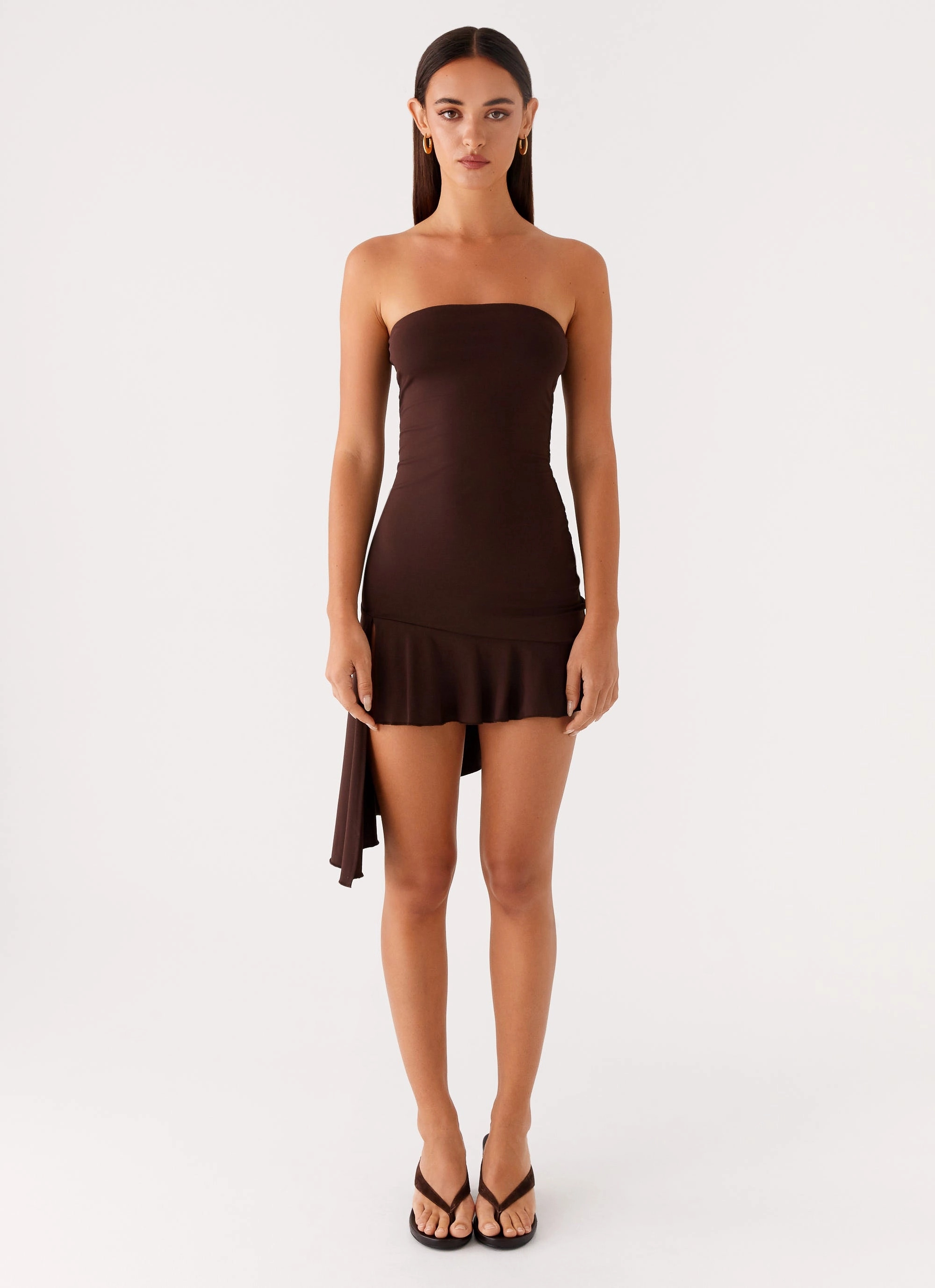 Arianne Mini Dress - Chocolate Modern Twist Stylish and Simple
