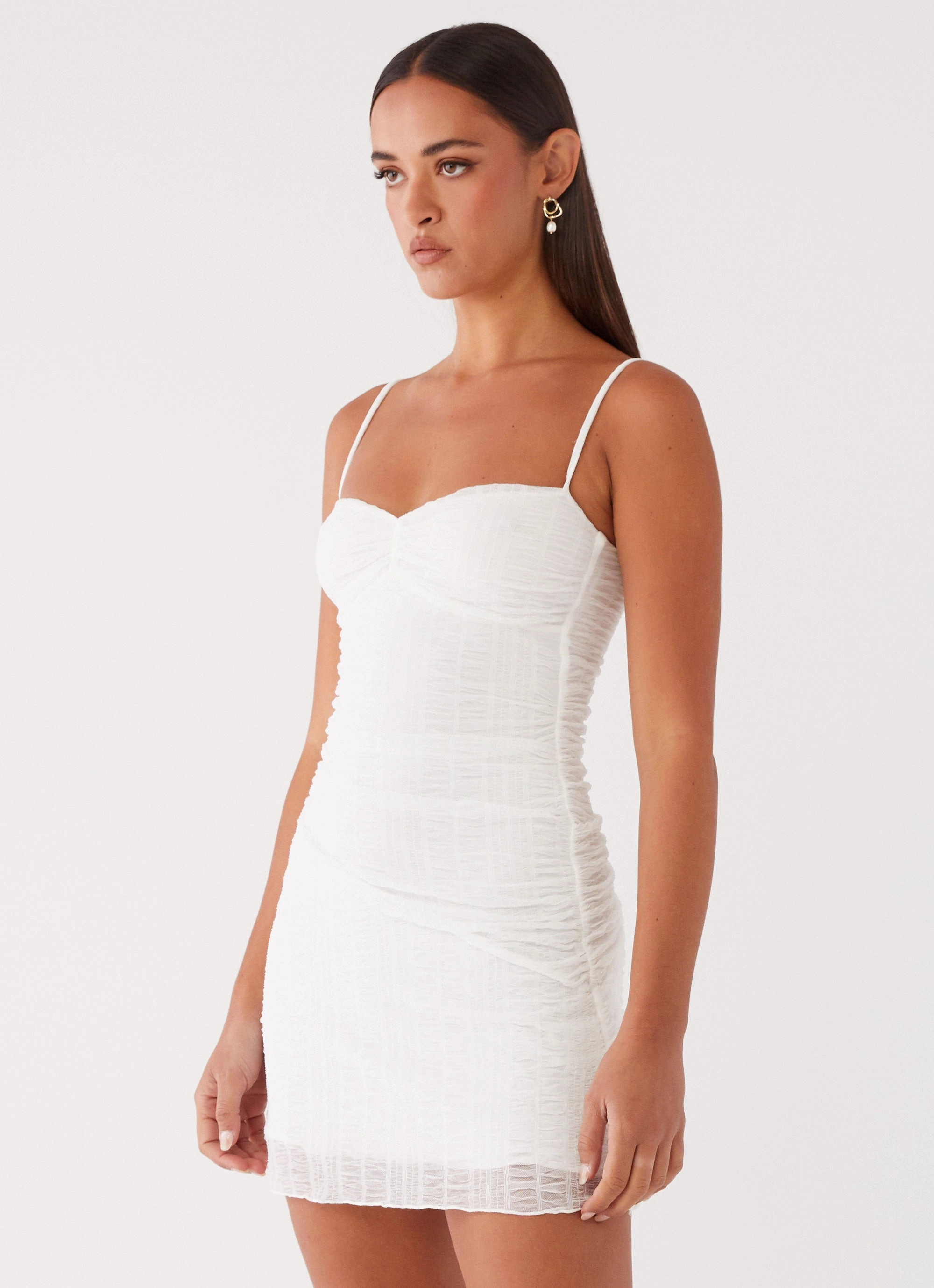 Air Layer Arden Mesh Mini Dress - White