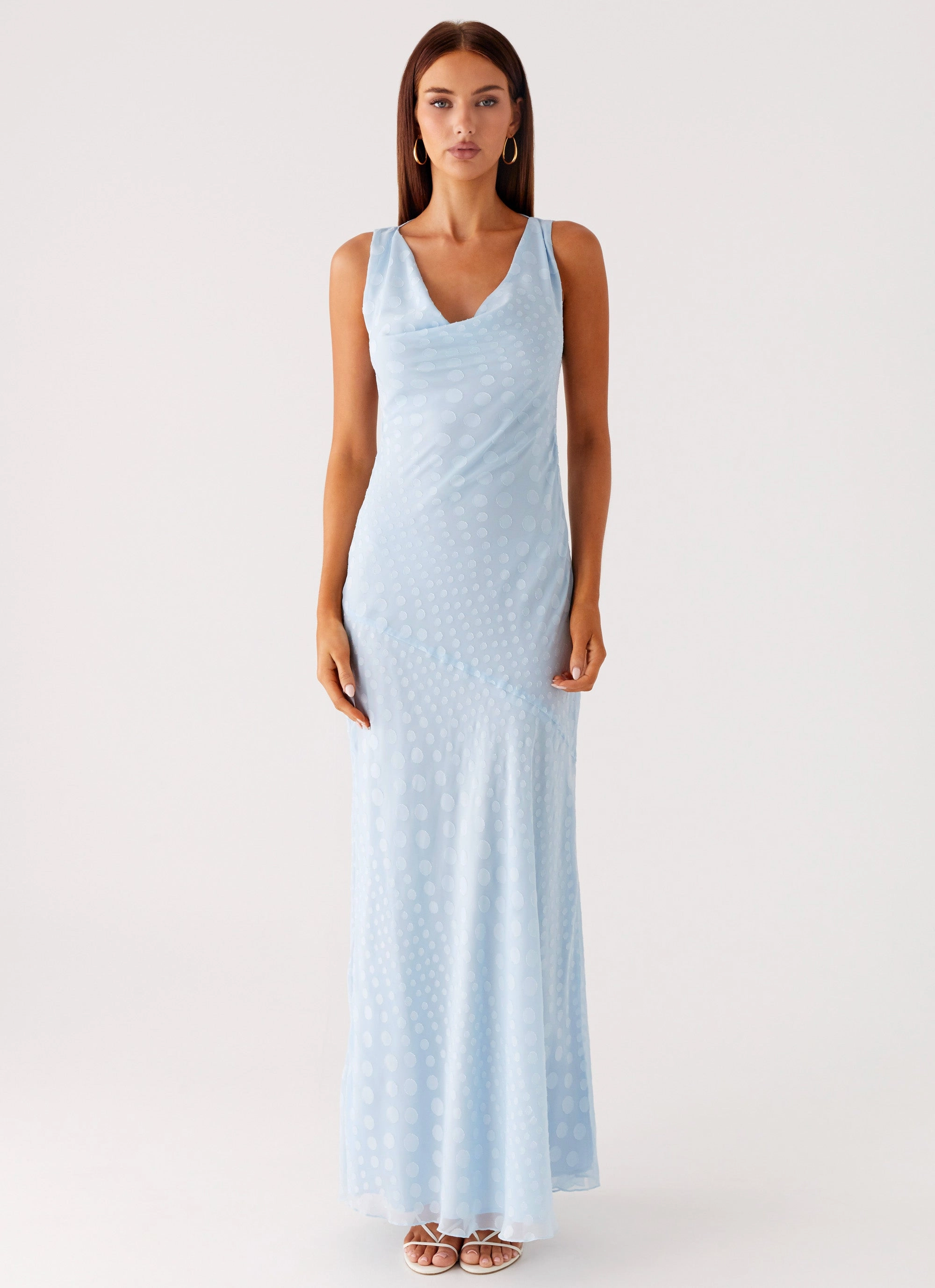 Trendy Piece Muted Tones Sundance Chiffon Maxi Dress - Blue