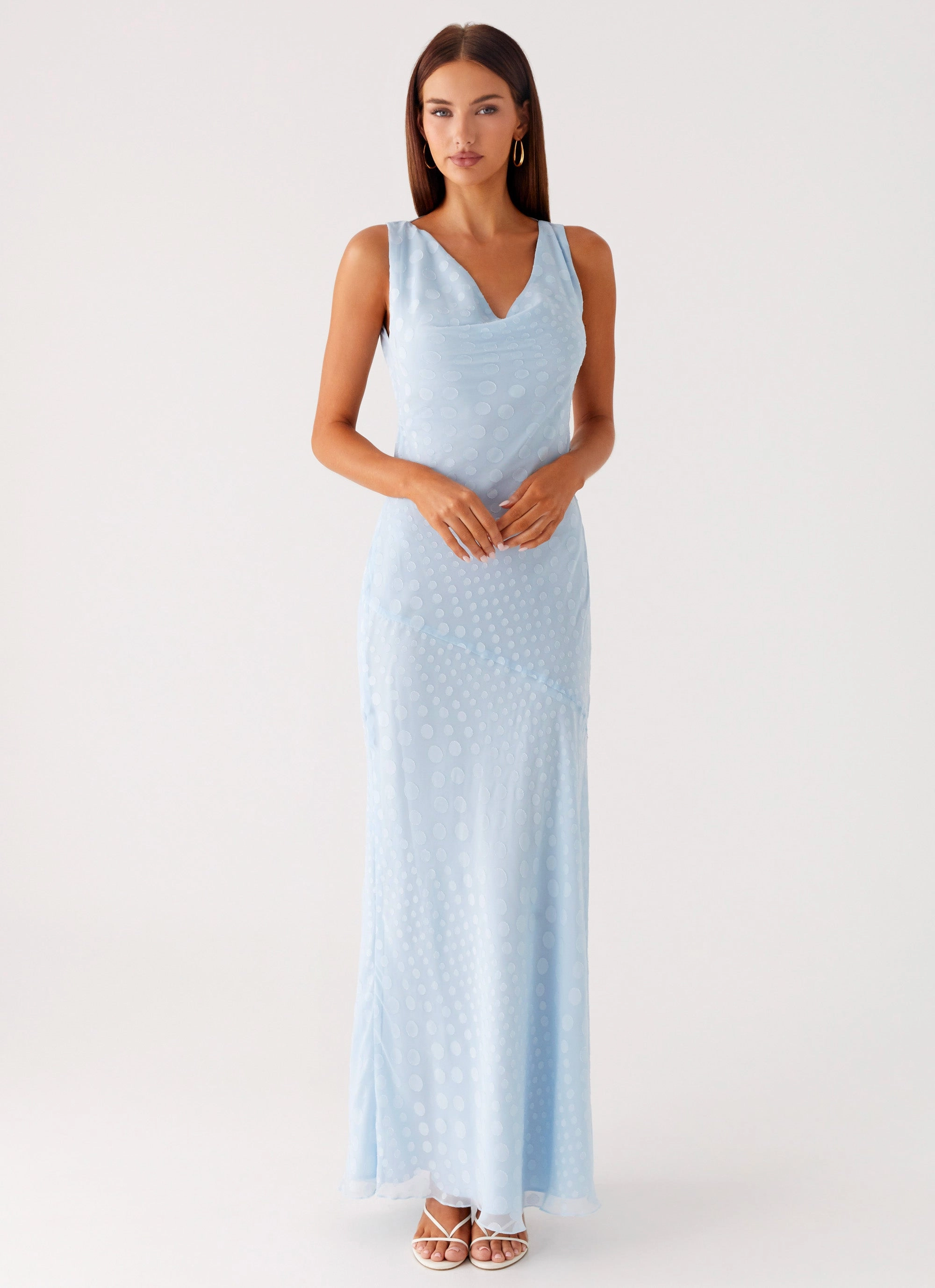 Sundance Chiffon Maxi Dress - Blue Tassel-Detail Quiet Glow