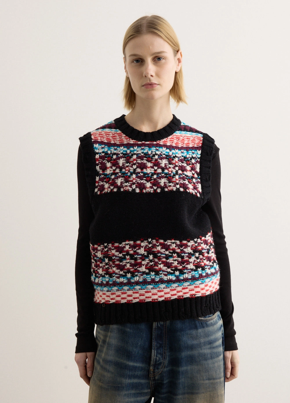 Nordic Crewneck Vest MoistureWicking Texture Sublimation Print Resistant