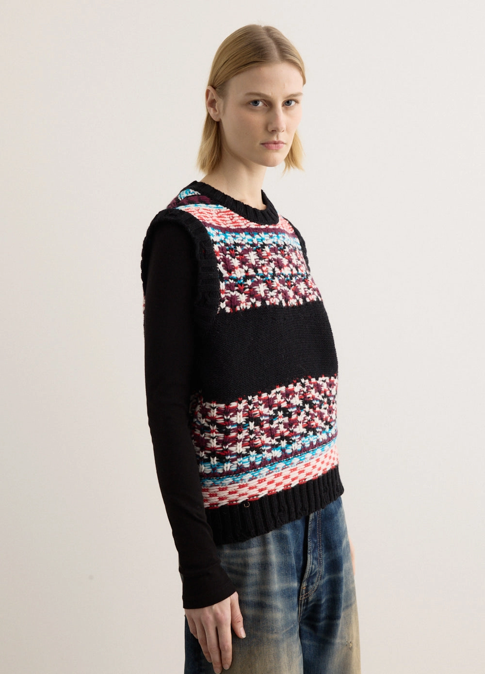 Nordic Crewneck Vest Lightweight texture