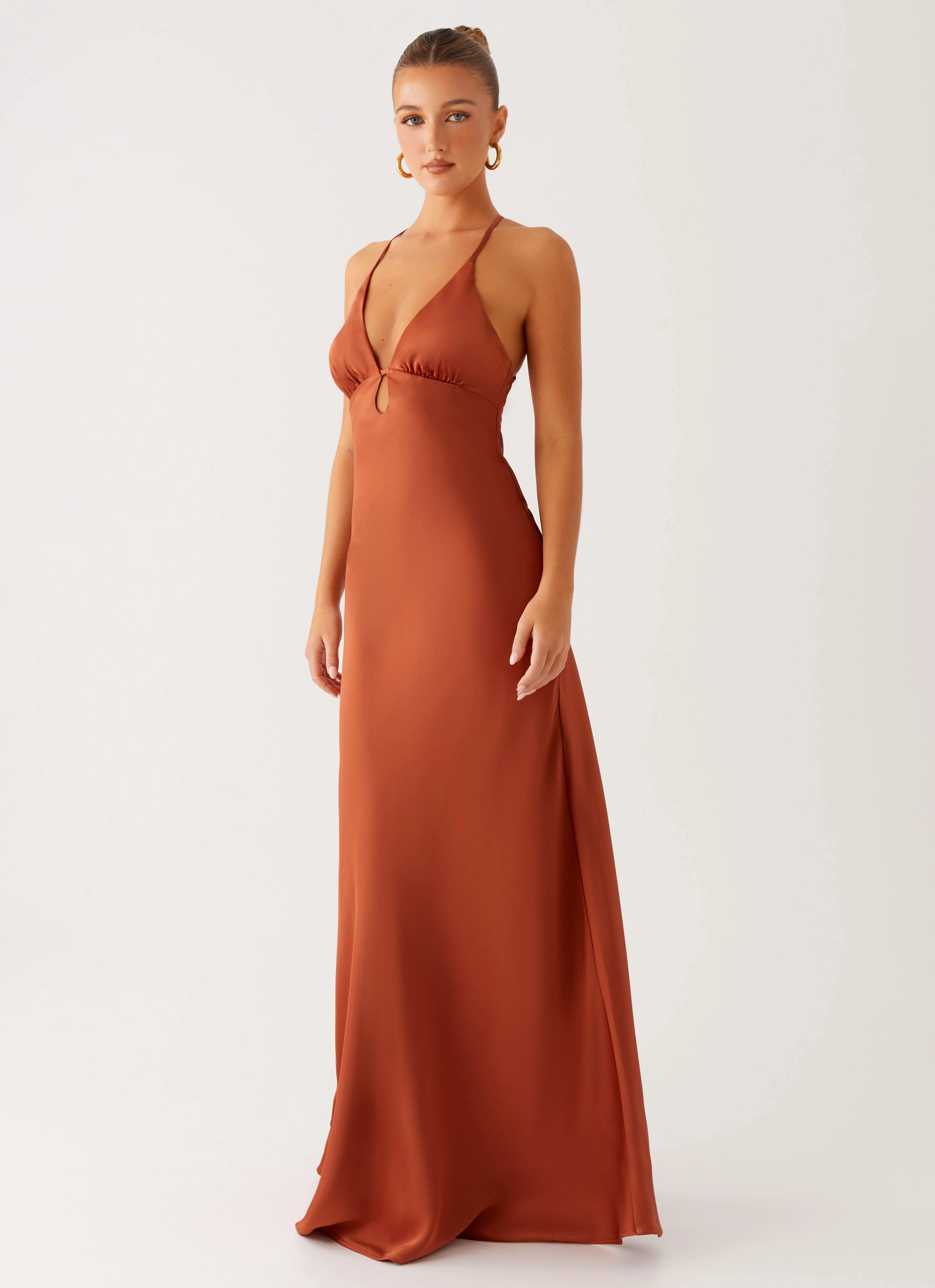 Sleek Form Kind Light Sundowner Maxi Dress - Rust