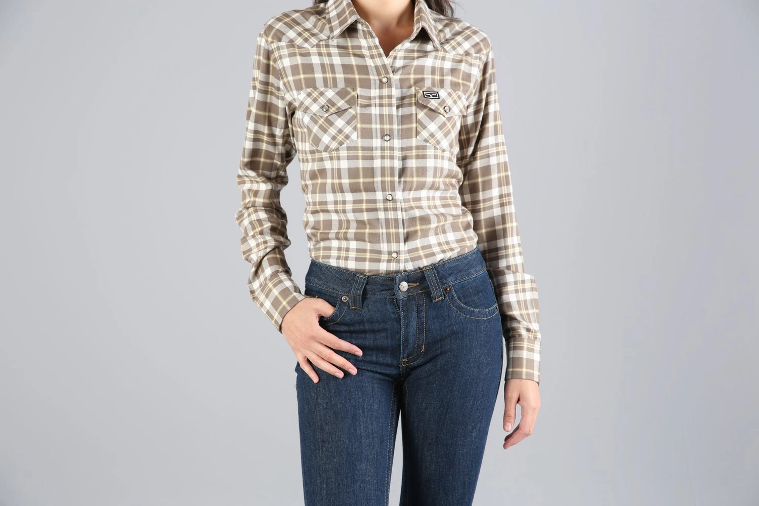 Kimes Ranch Womens San Mateo Flannel Natural Cotton blend L/S Shirt Contemporary Look