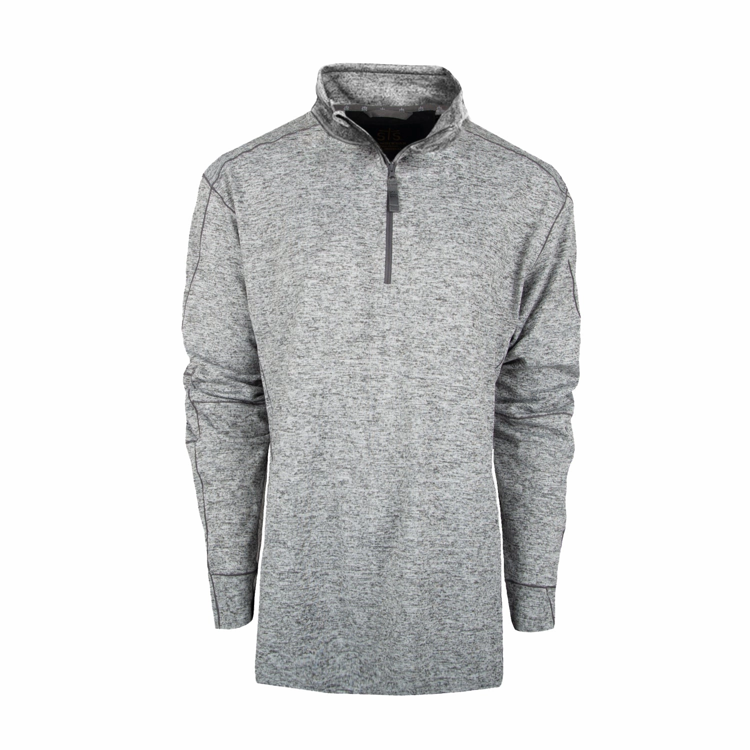 STS Ranchwear Mens Quarter Zip Heather Gray Polyester Pullover Sweater Mountain Escape Vintage Wash