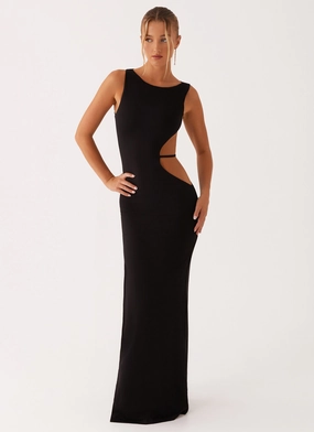 Sutton Maxi Dress - Black Minimal Design