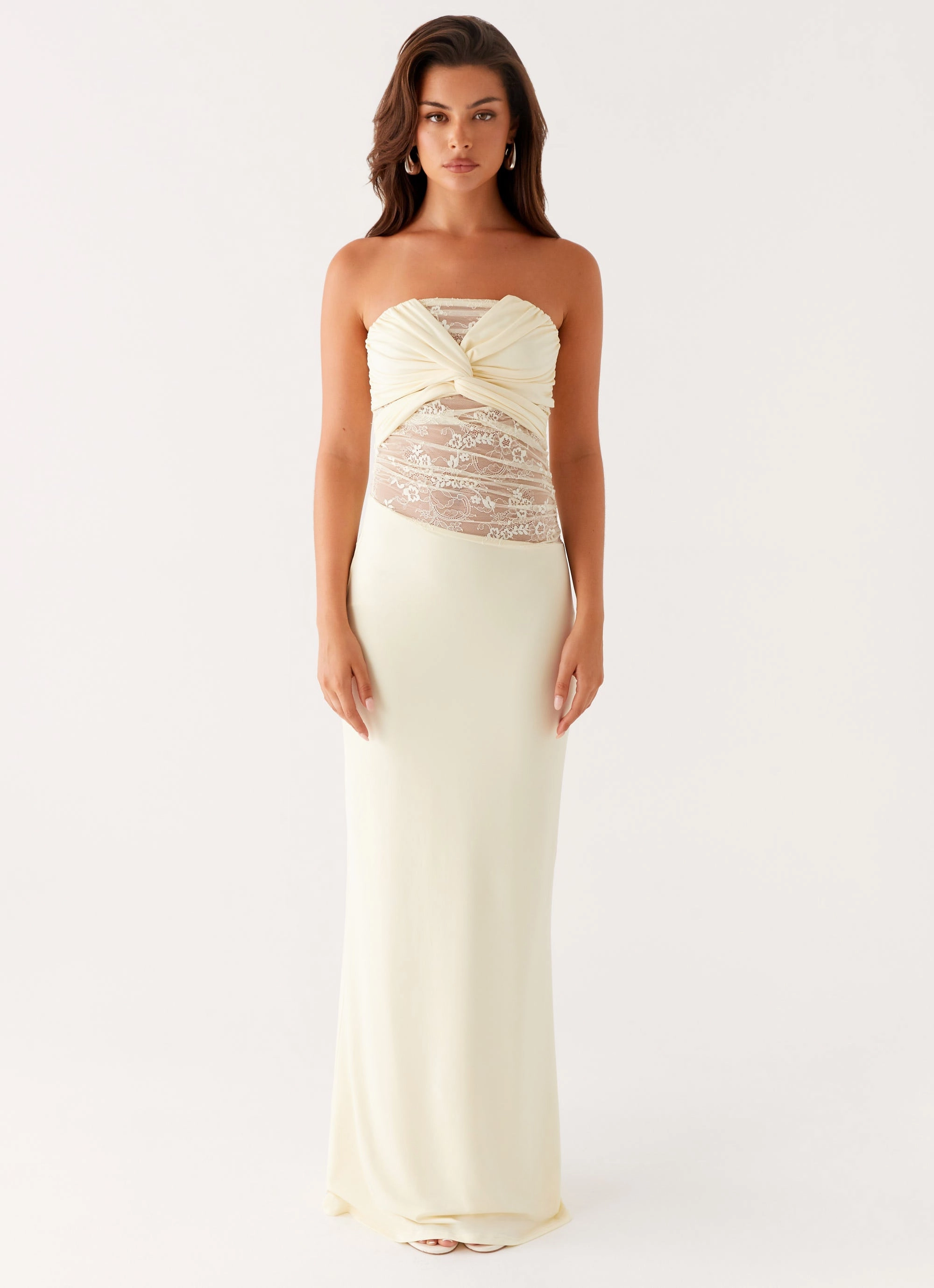 Sweet Energy Strapless Maxi Dress - Yellow Weekend Favorite