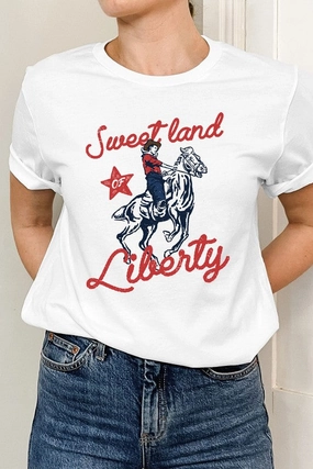 quick dry Sweet Land Of Liberty Basic Graphic Tee S-XL