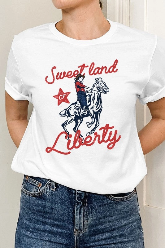 Sweet Land Of Liberty Basic Graphic Tee S-XL Layered Look On-the-Go Fashion